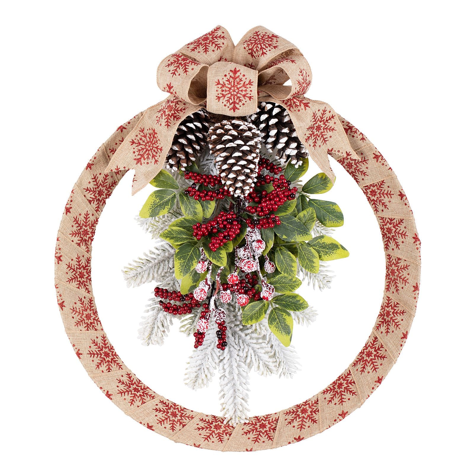 Haute Decor 18&#x22; Homespun Snowflake Wreath 