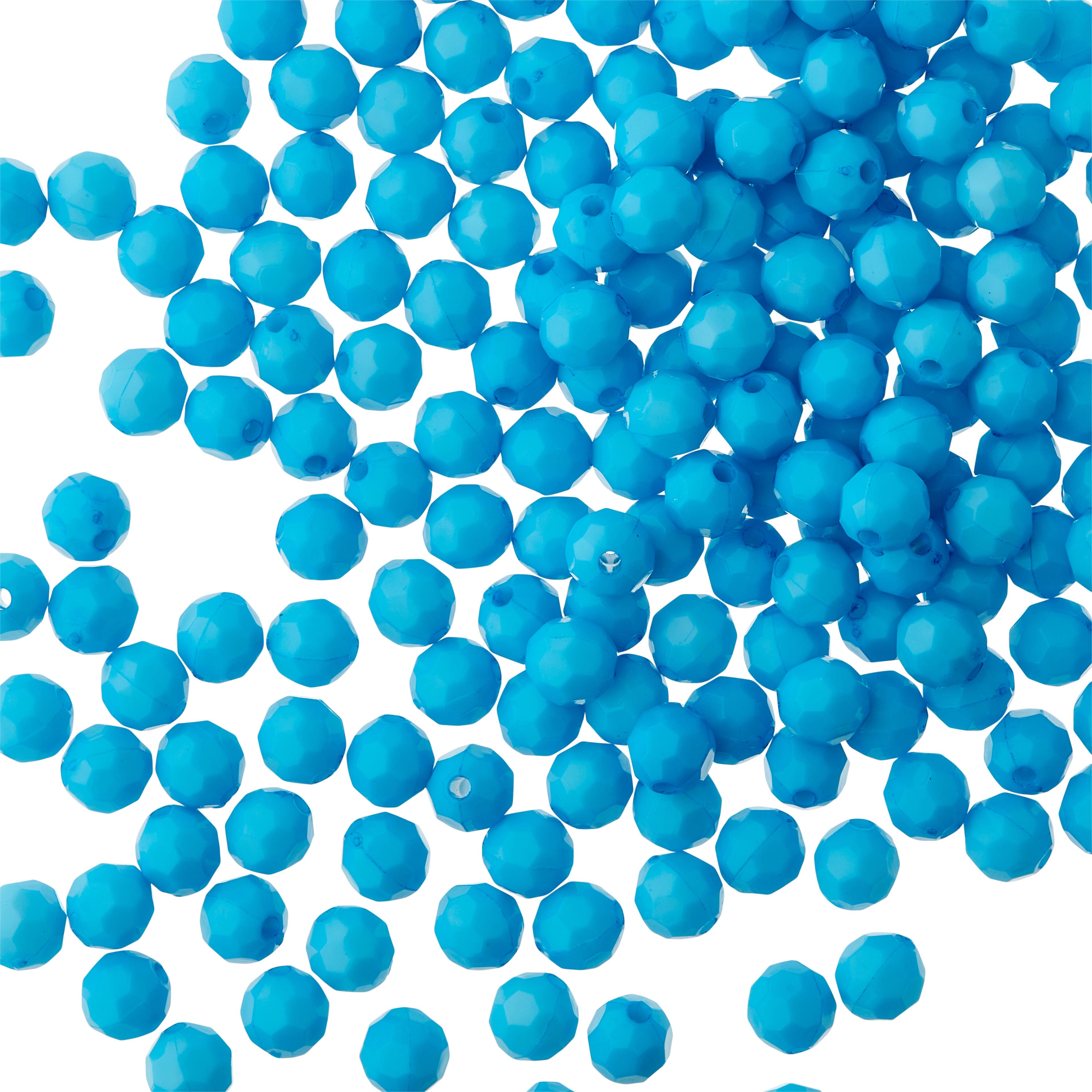 12 Pack: Turquoise Faceted Acrylic Round Craft Beads by Bead Landing&#x2122;, 8mm