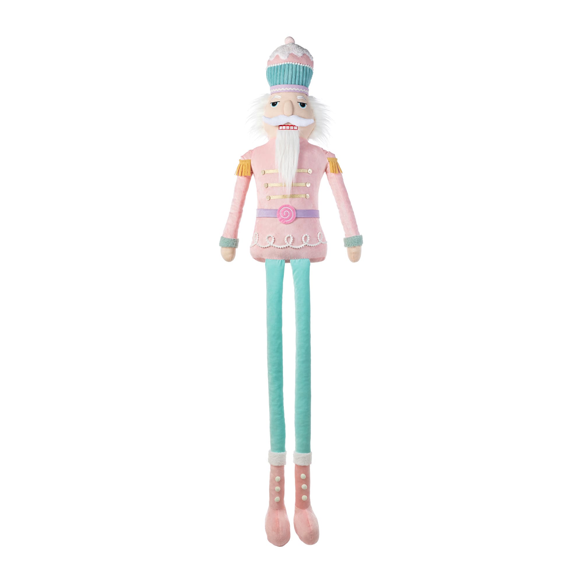 Glitzhome&#xAE; 60&#x22;H Christmas Oversized Fabric Nutcracker With Dangle Legs