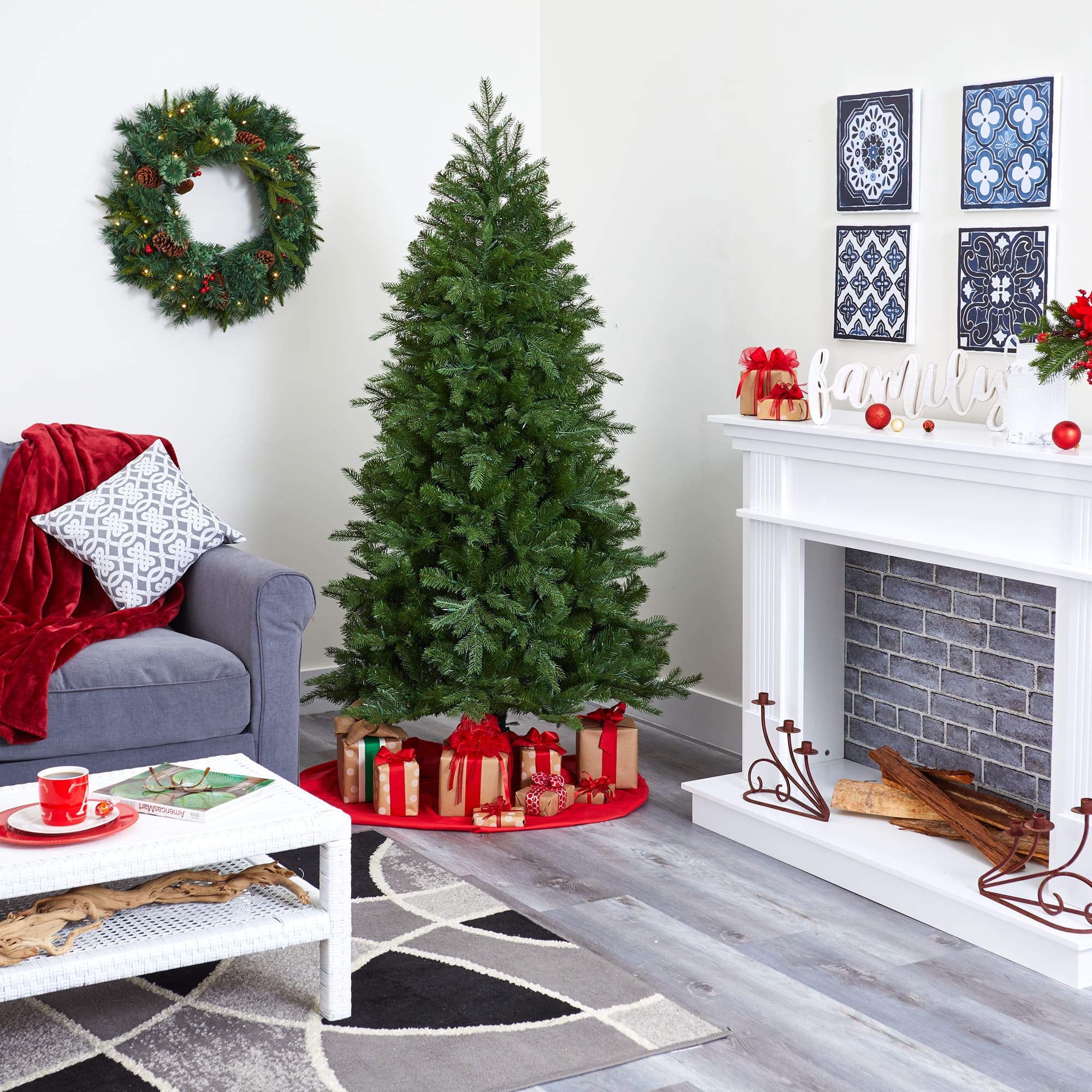 6ft. Pre-Lit Vienna Fir Artificial Christmas Tree, Warm White LED Lights