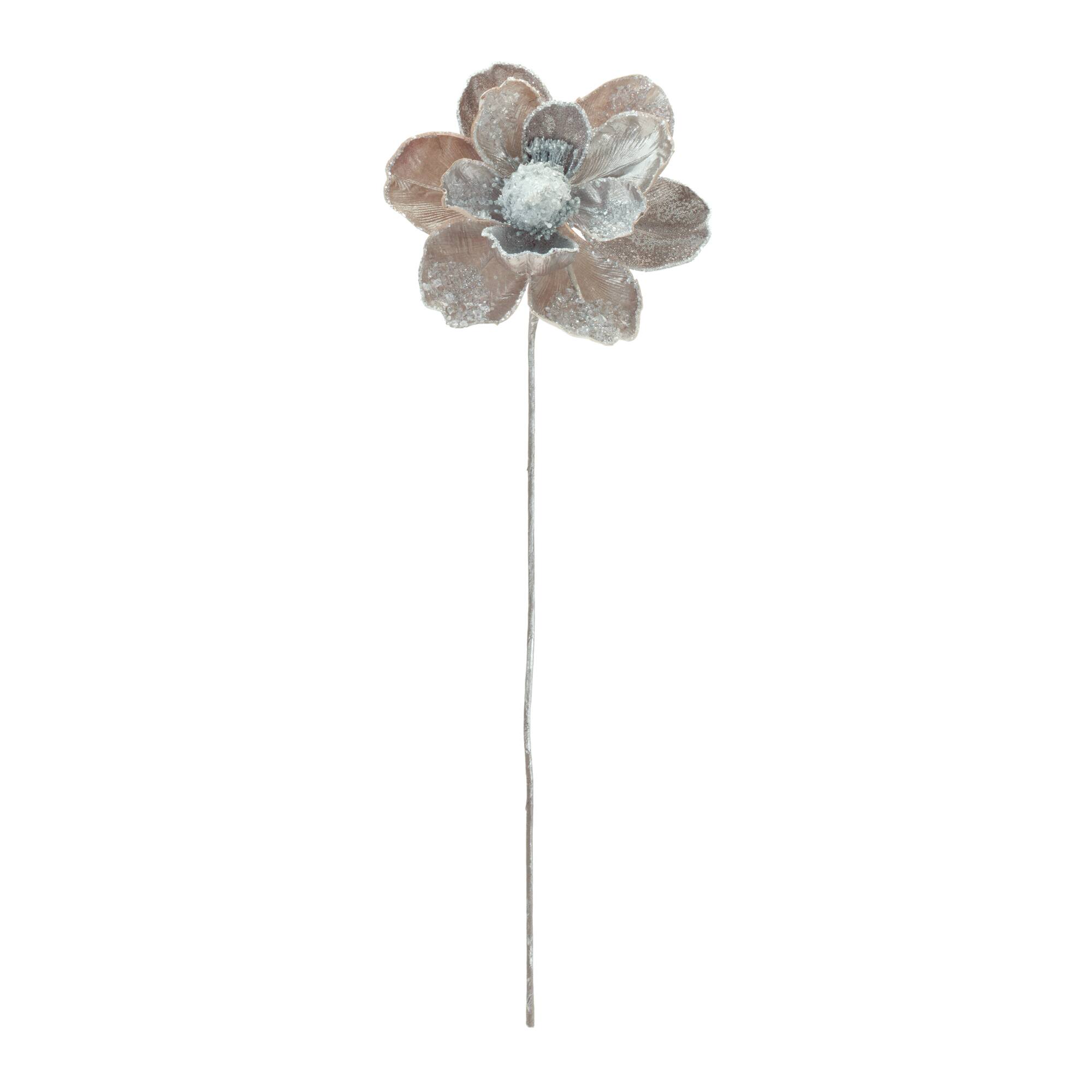 28" Beaded Velvet Magnolia Flower Stems, 2ct.