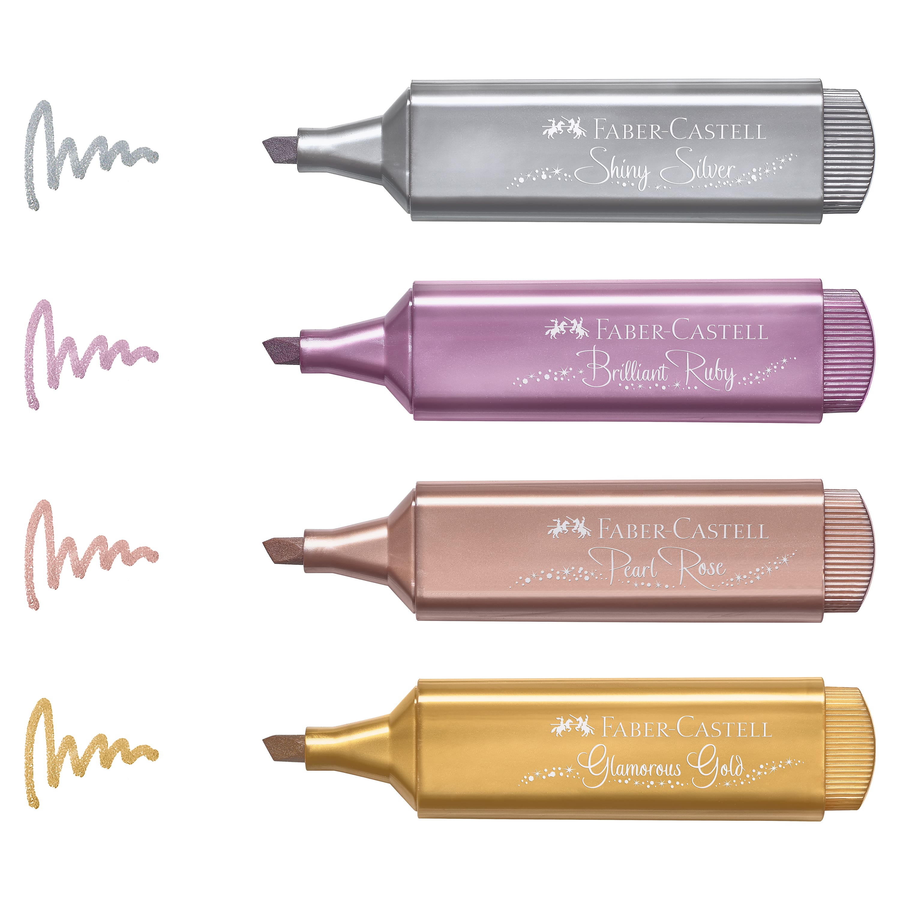 Faber-Castell&#xAE; Textliner 4 Colour Basic Metallic Highlighter Set