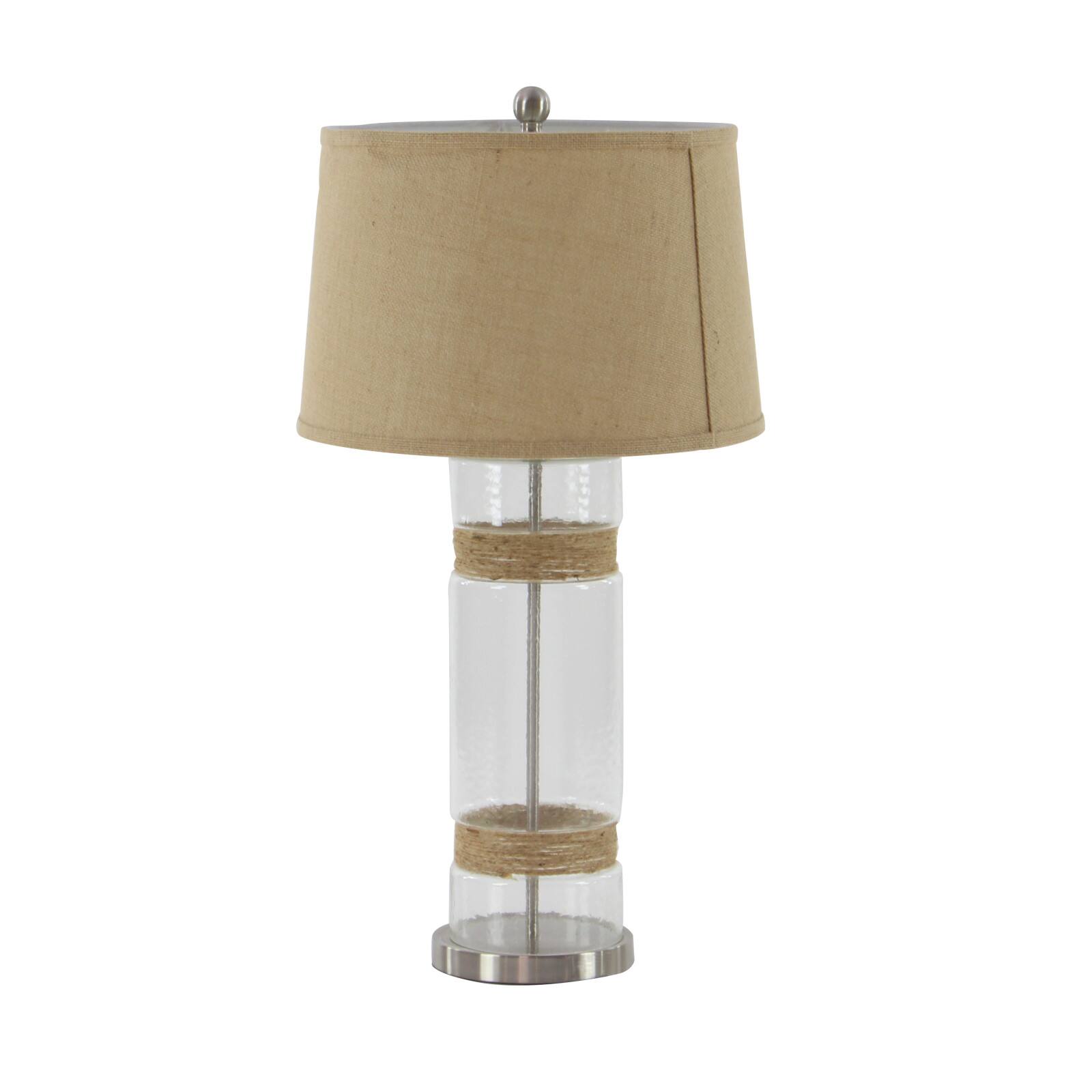 Set of 2 Silver Glass Rustic Table Lamp, 31&#x22;
