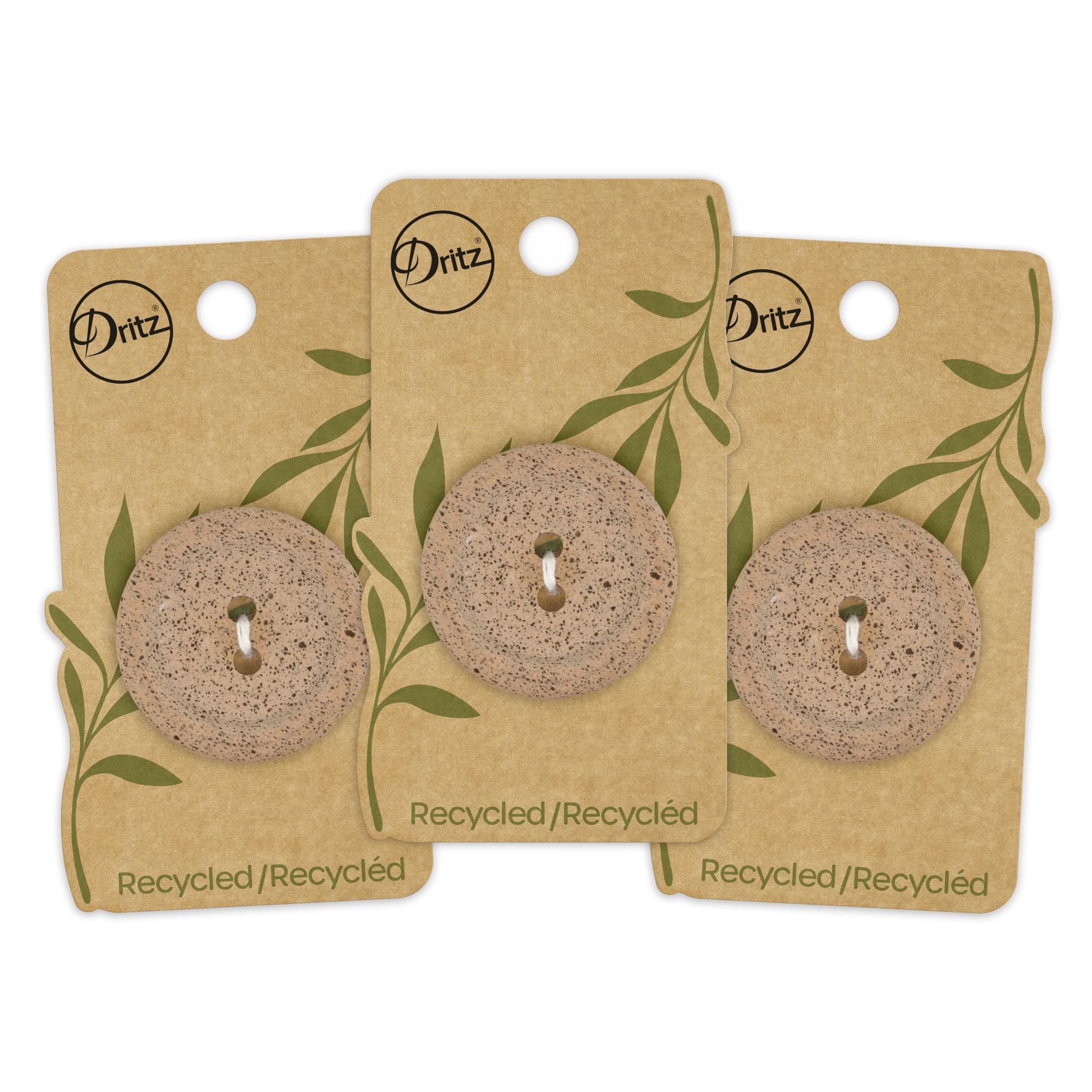 Dritz® 34mm Brown Recycled Coffee Round Button, 3ct.