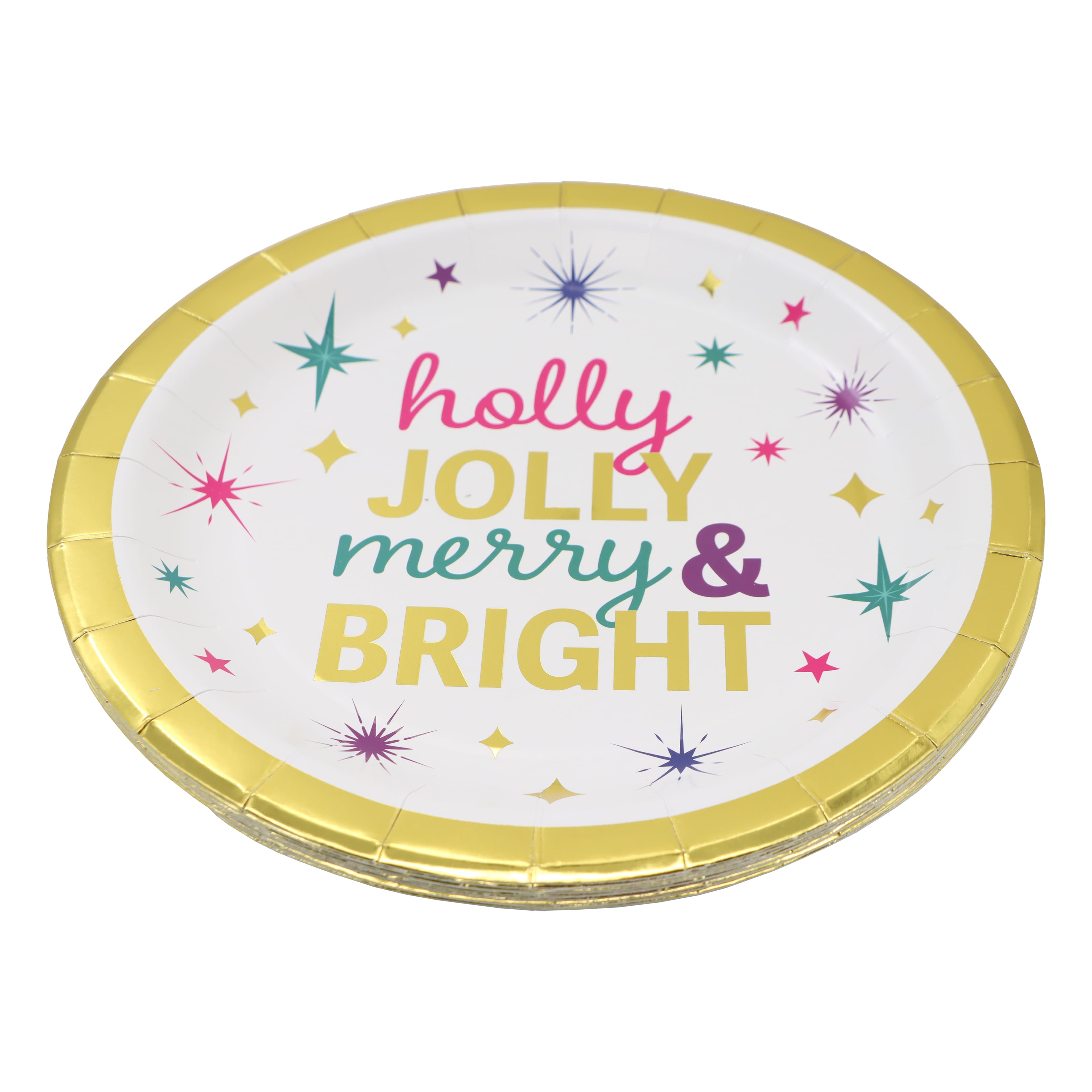 9&#x22; Holly Jolly Merry &#x26; Bright Paper Plates, 12ct. by Ashland&#xAE;