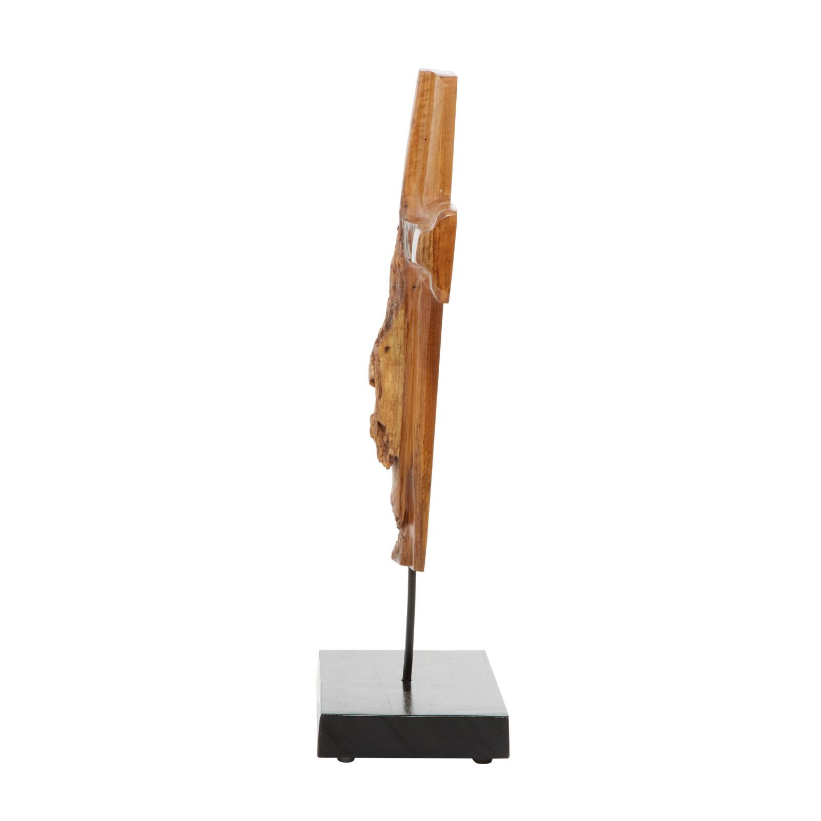 Brown Teak Wood Eclectic Style Table Decor 22" x 15" x 6"