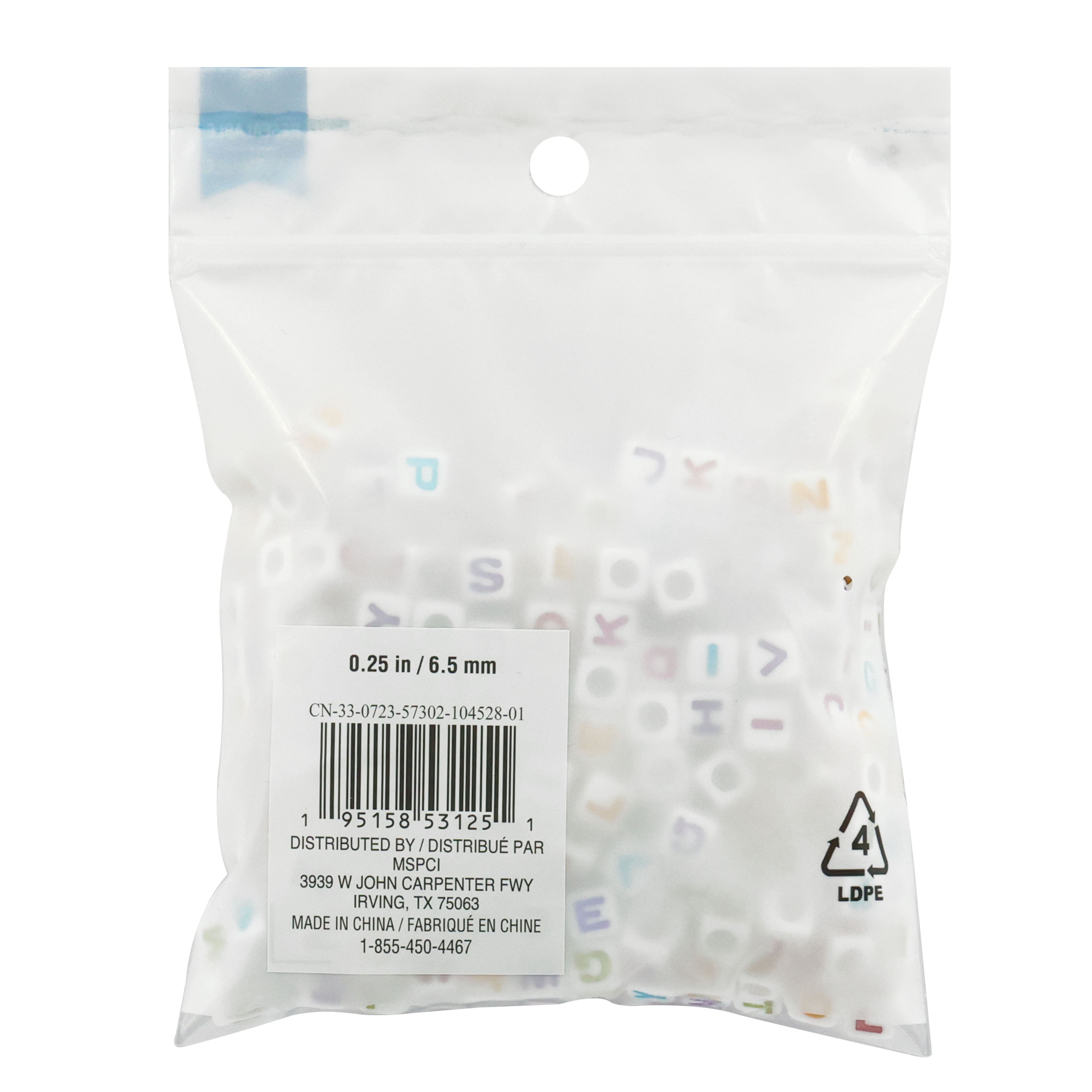 Perles avec lettres de l’alphabet multicolores de 6,5 mm de Creatology