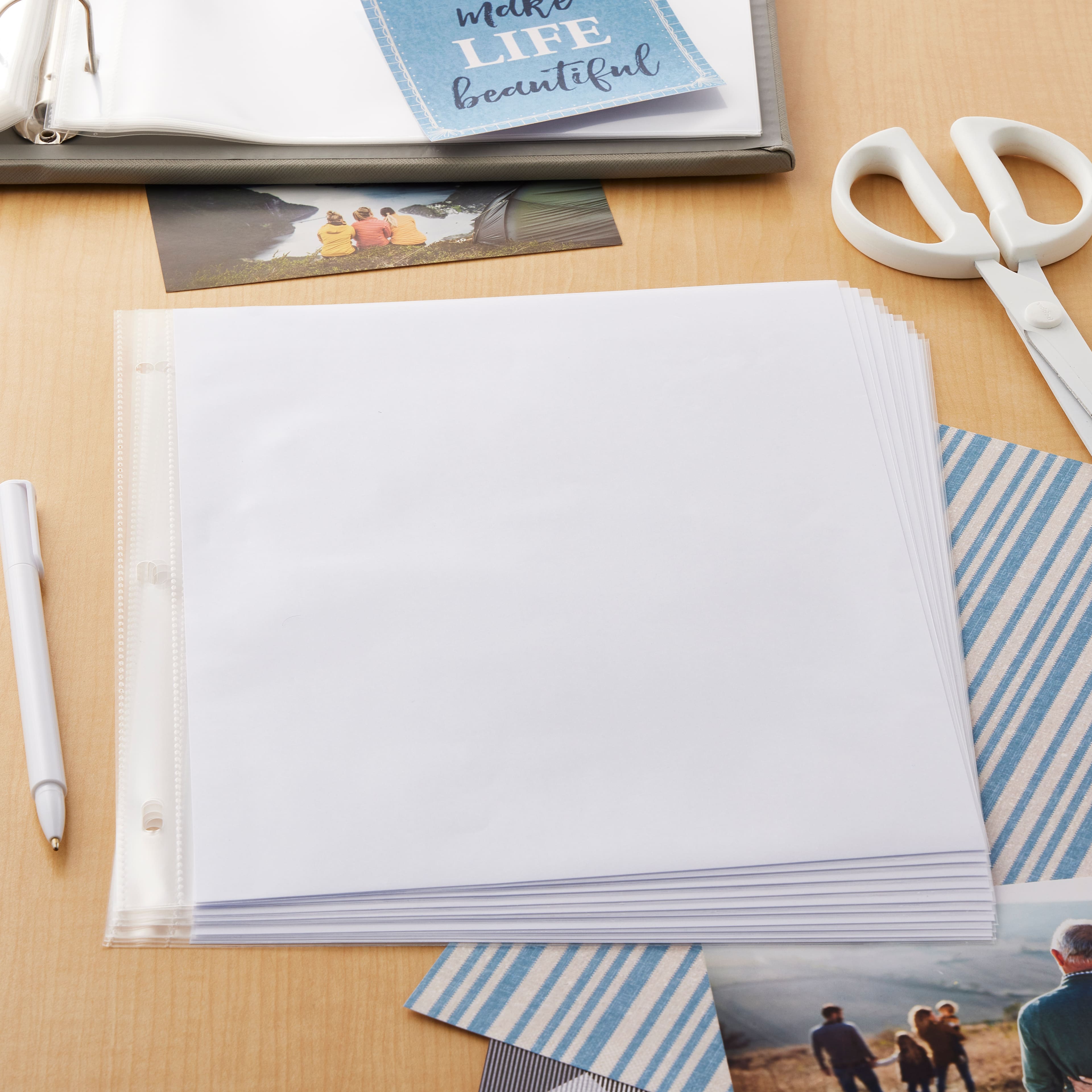 12 Packs: 10 ct. (120 total) 8.5" x 11" White Scrapbook Refill Pages by Recollections™