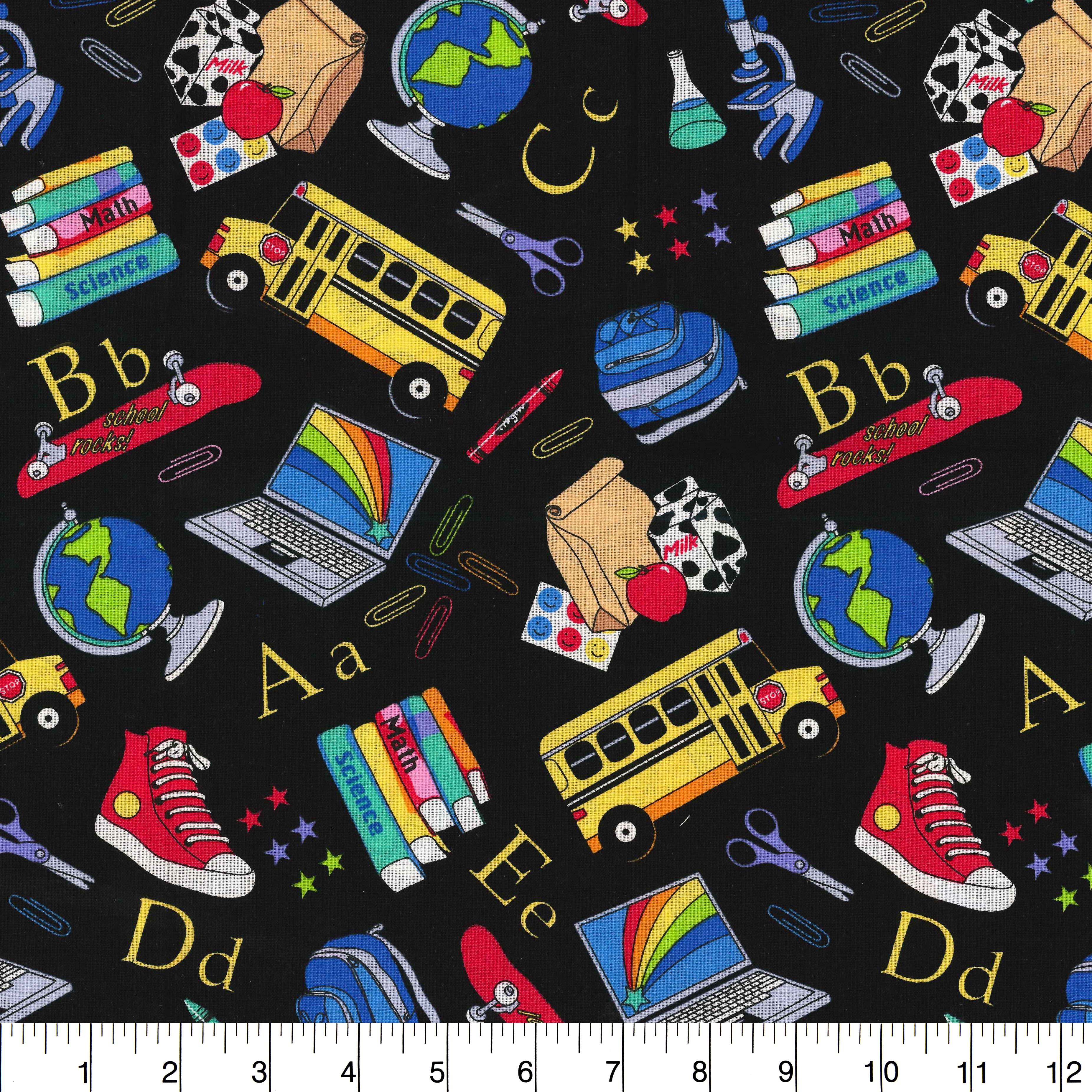 Fabric Traditions School Supply Toss Cotton Fabric