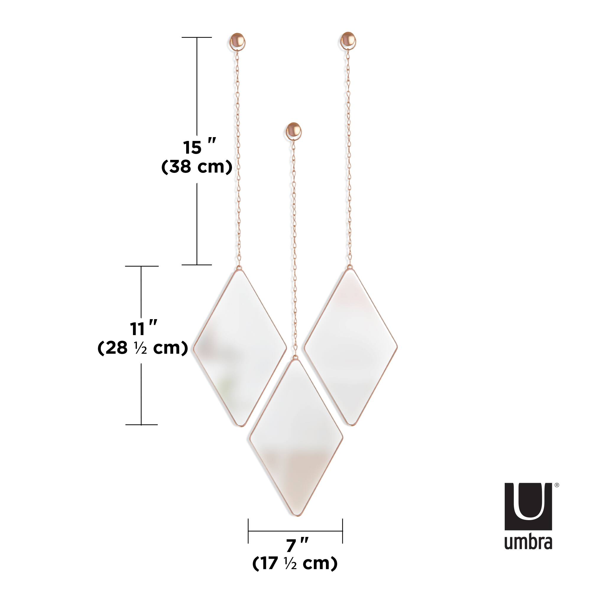 Umbra Dima Diamond Mirrors Set, 3ct.