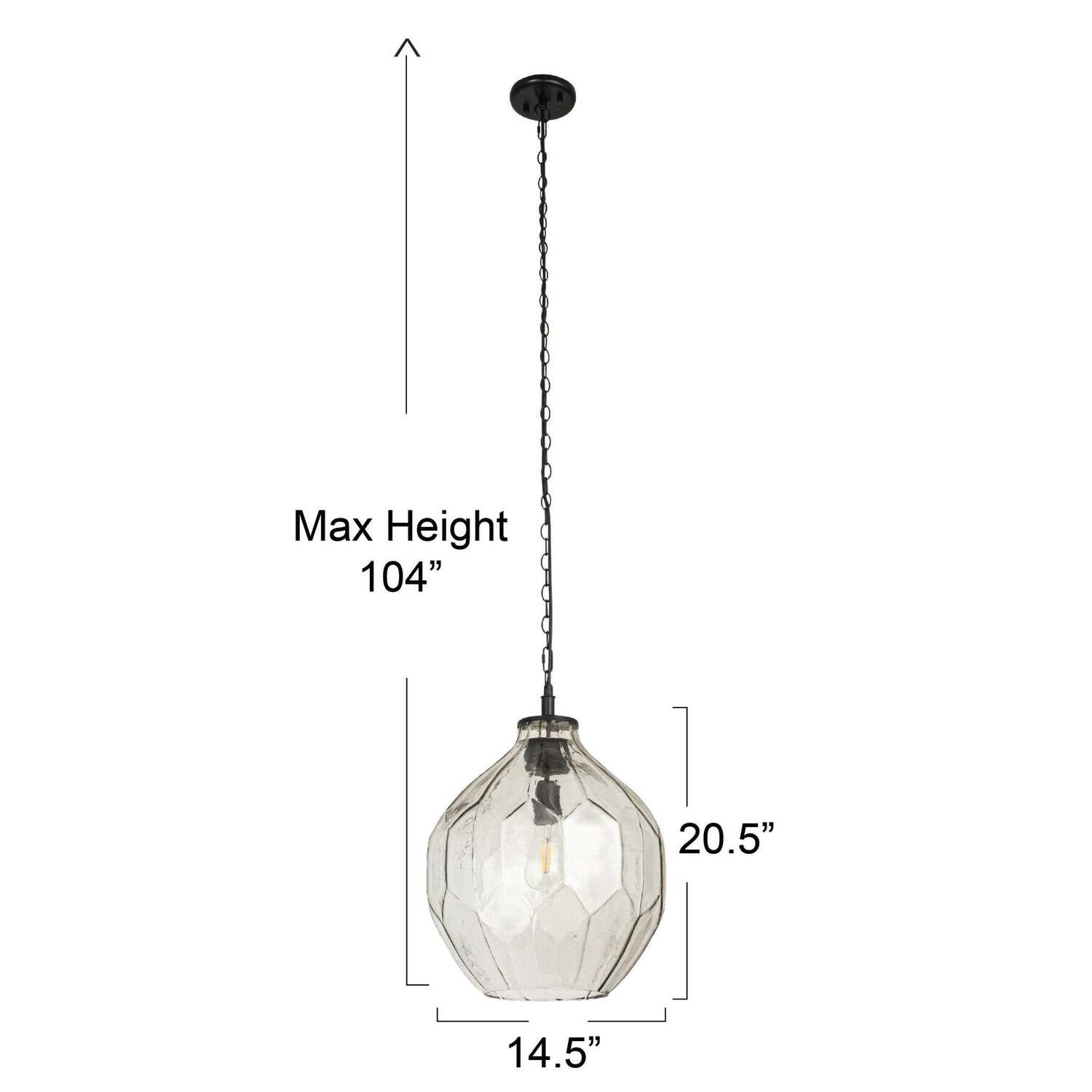 Hello Honey® Matte Black Oversized Geometric Glass Ceiling Light
