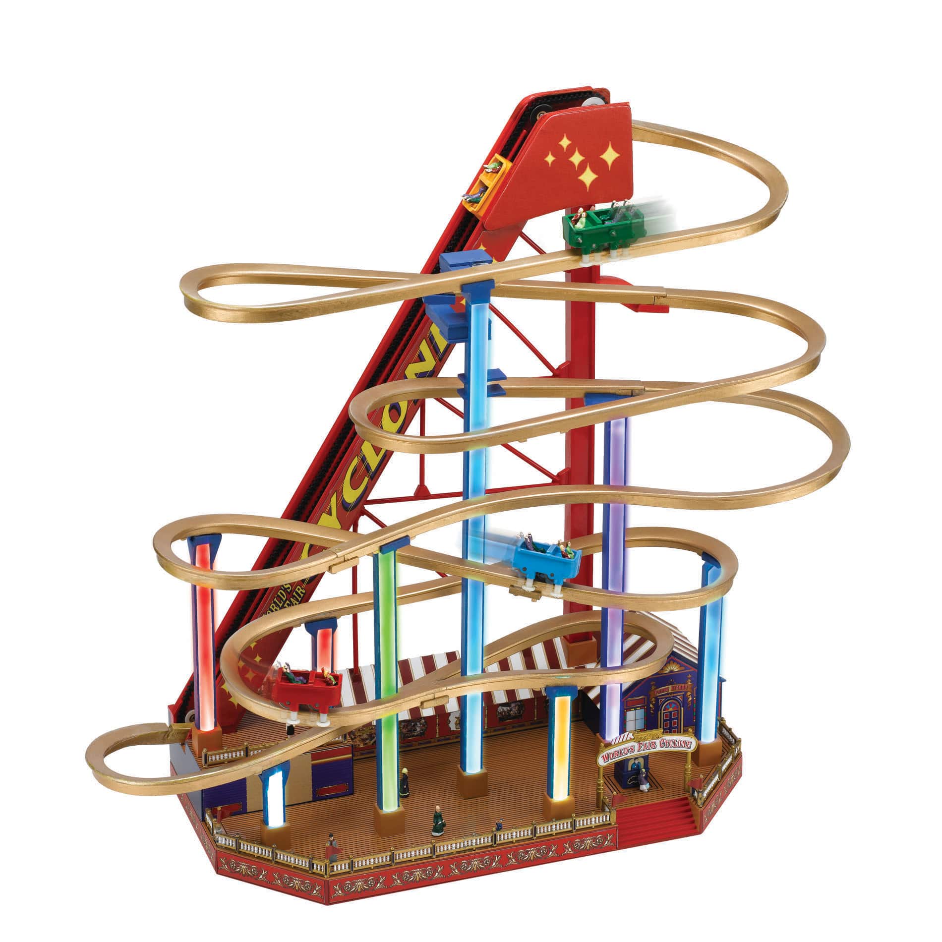 90th Anniversary Collection 16.5" Animated & Musical LED World's Fair Roller Coaster Accent