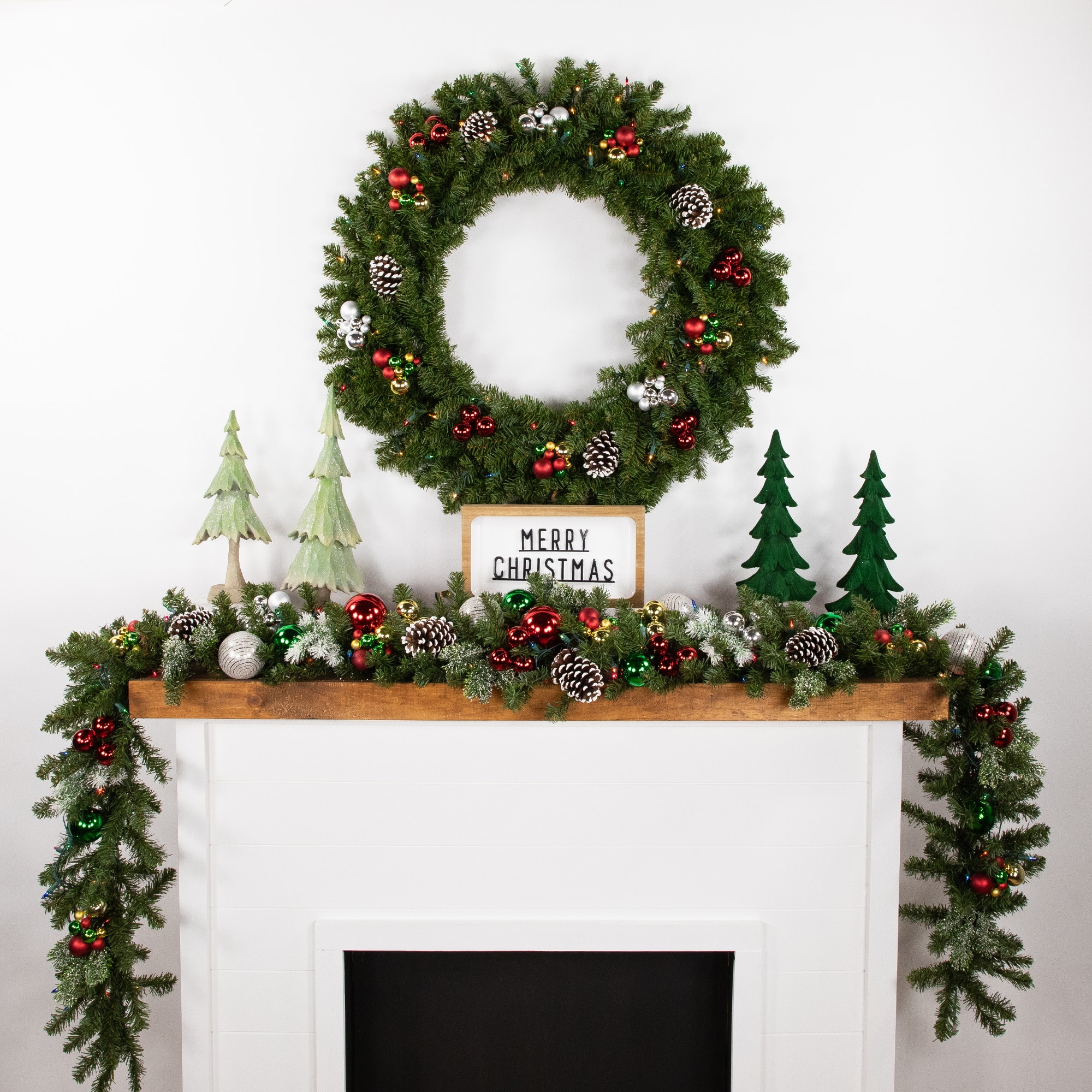 36" Pre-Lit Artificial Christmas Canadian Pine Wreath