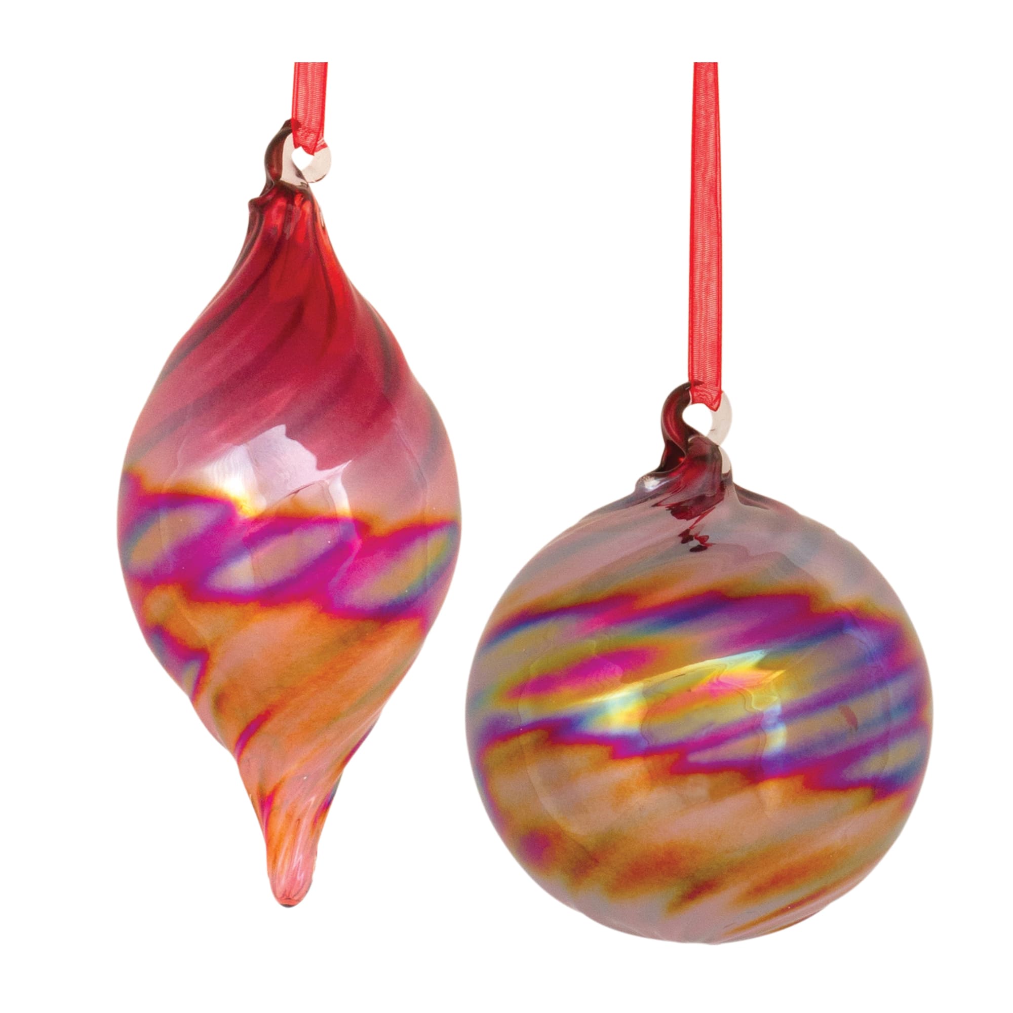 12ct. Assorted Iridescent Glass Ornament Set