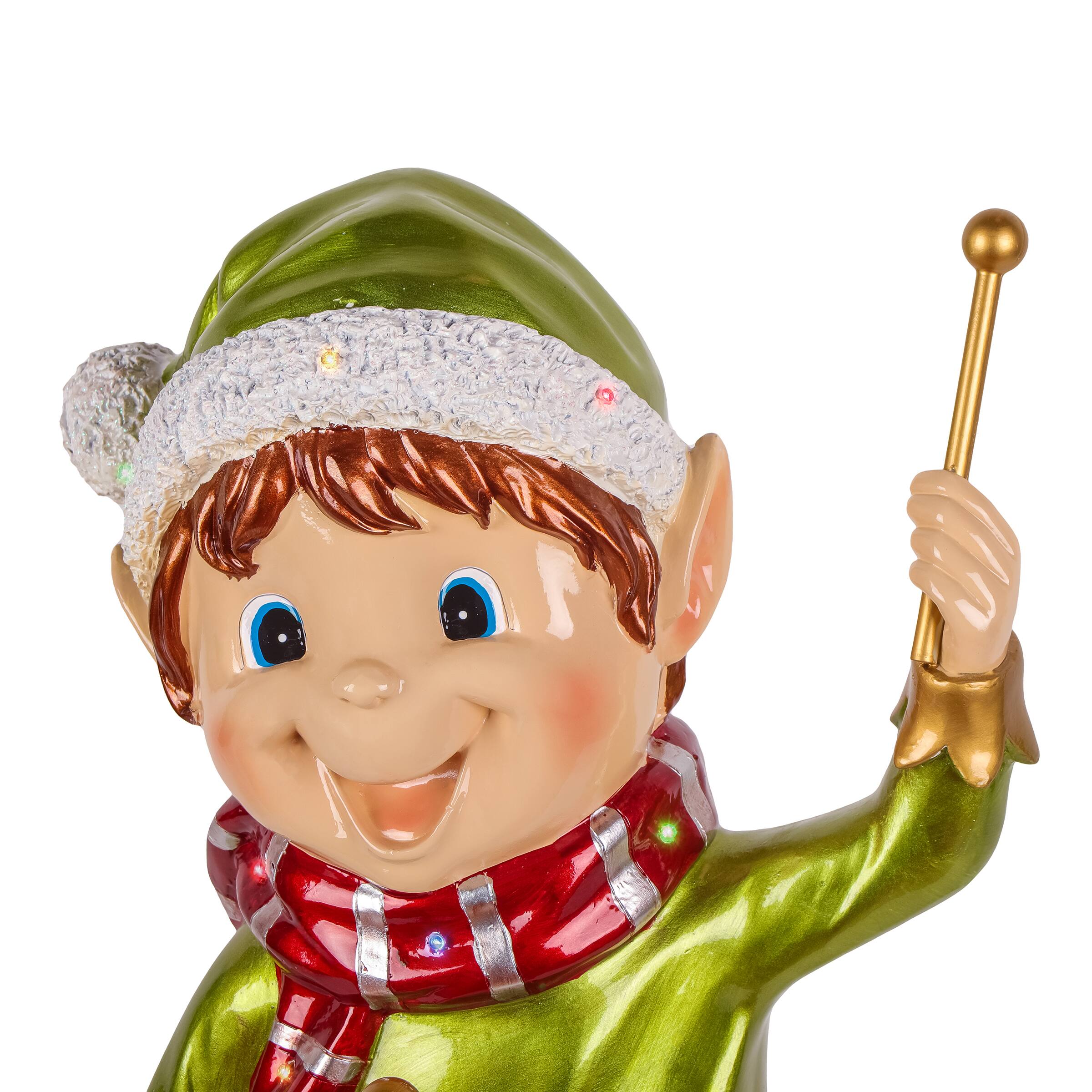 3ft. Pixie Elf with Drums 12 Multicolor UL LED Lights