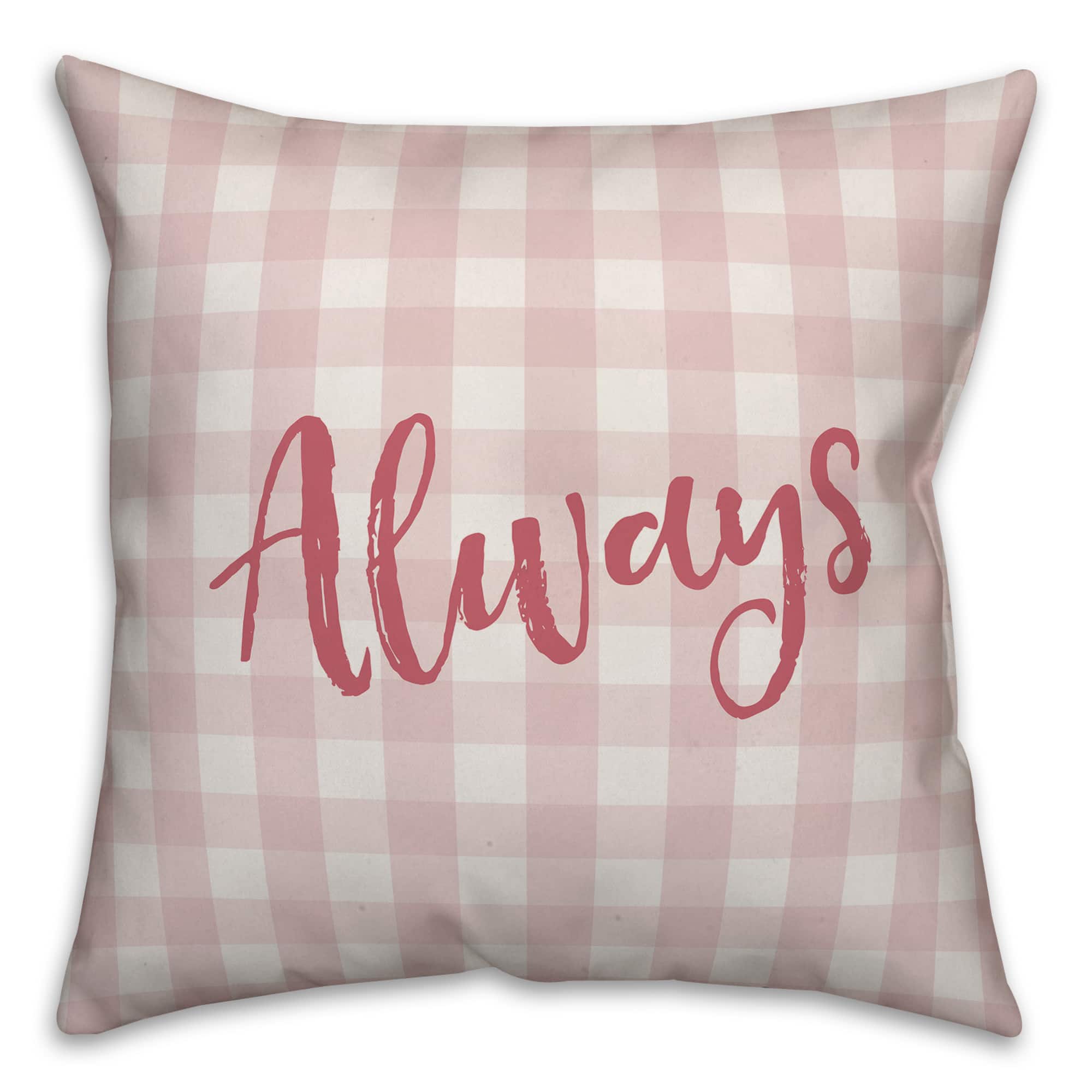 Always & Forever Pink Buffalo Check Throw Pillow