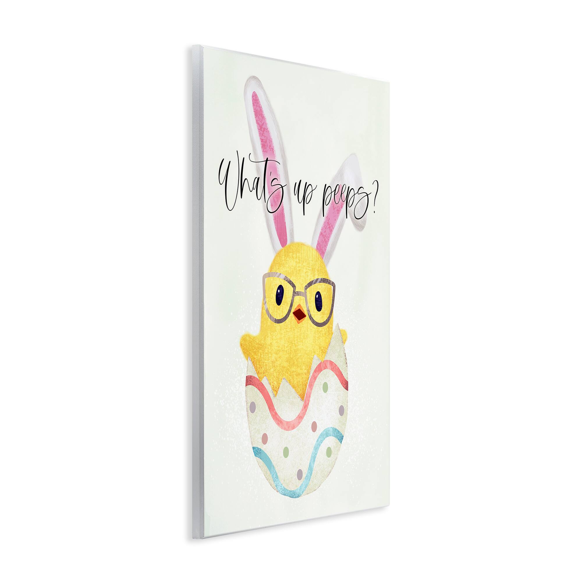 Stupell Industries What&#x27;s Up Peeps Funny Easter Phrase Hatched Chick Wall Plaque Art