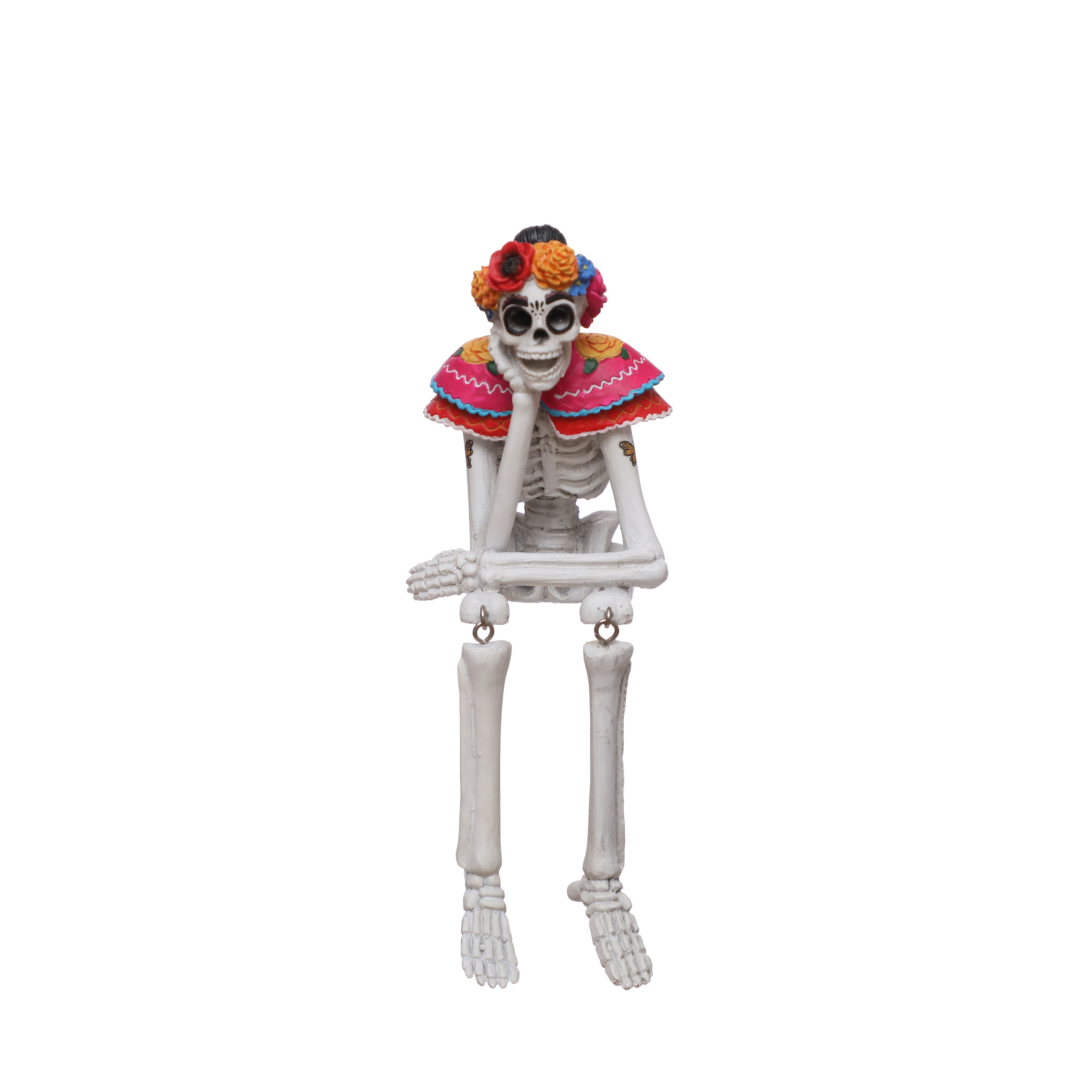 9&#x22; Sitting Skeleton with Flower Crown by Ashland&#xAE;