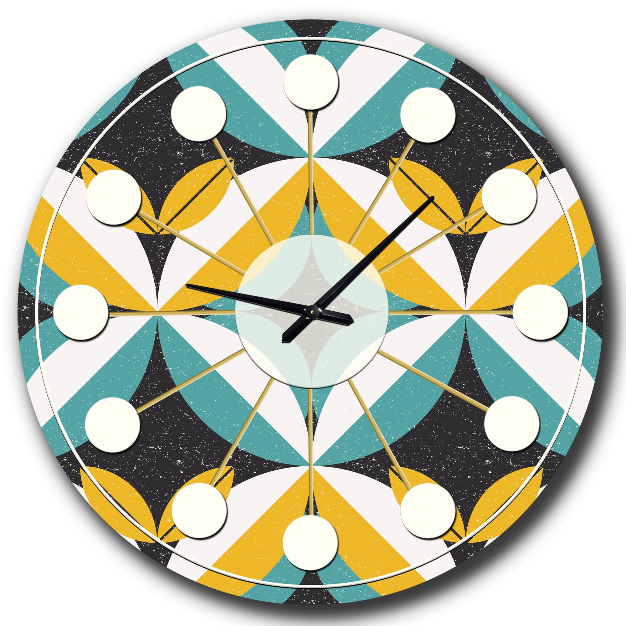 Designart 'Retro Abstract Design Vii Mid-Century Modern Wall Clock