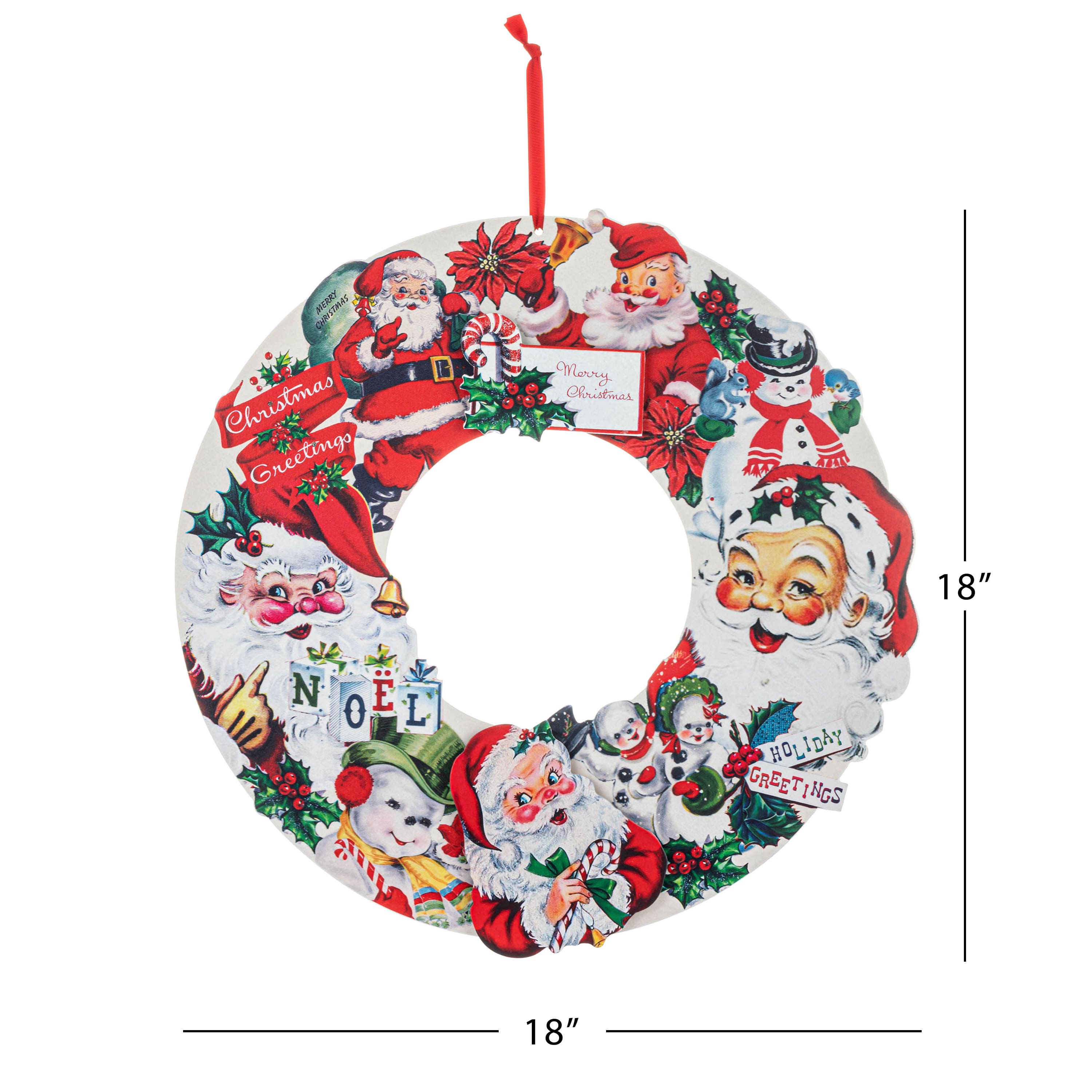 18&#x22; Vintage Santa Claus Wreath