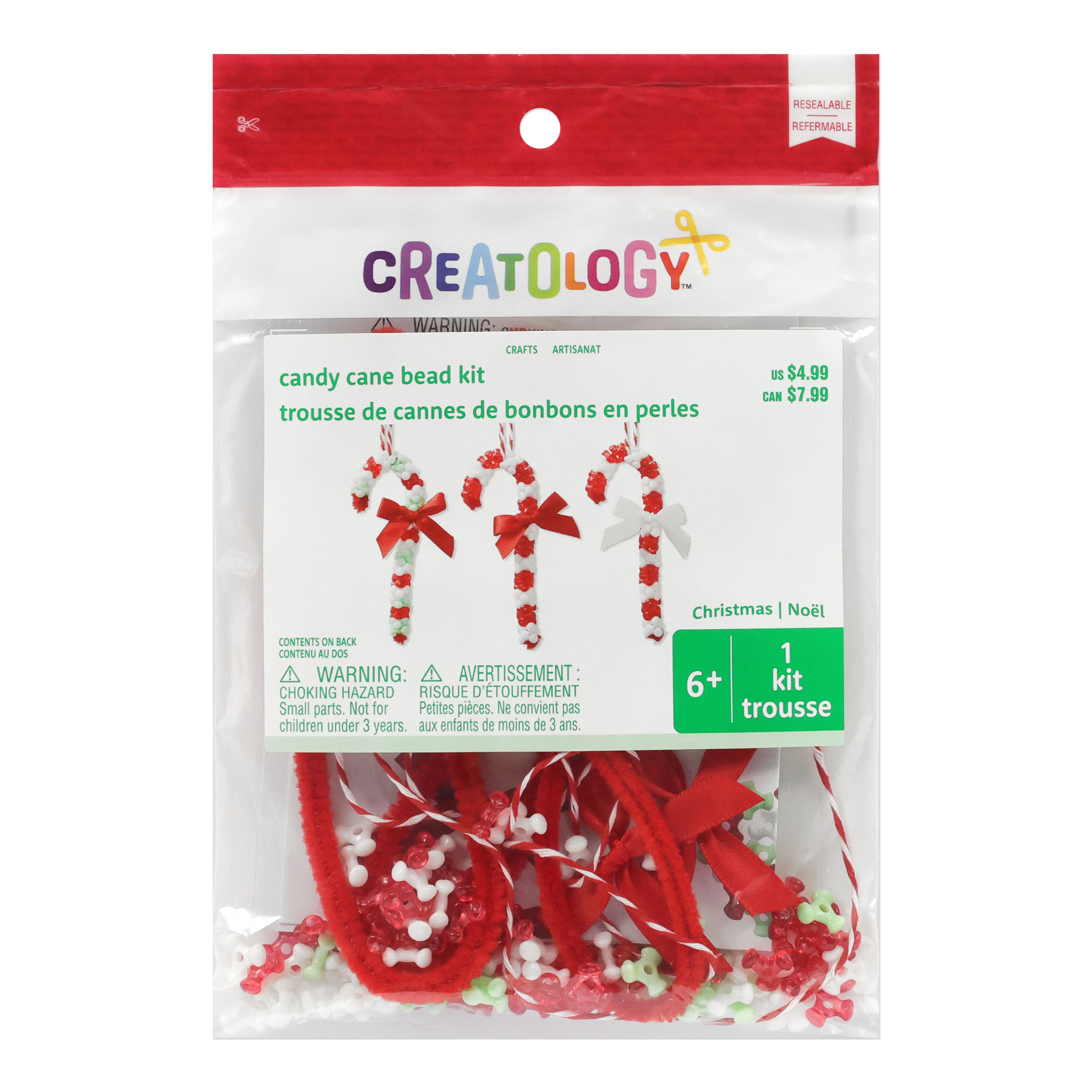 Candy Cane Bead Ornament Kit by Creatology&#x2122;