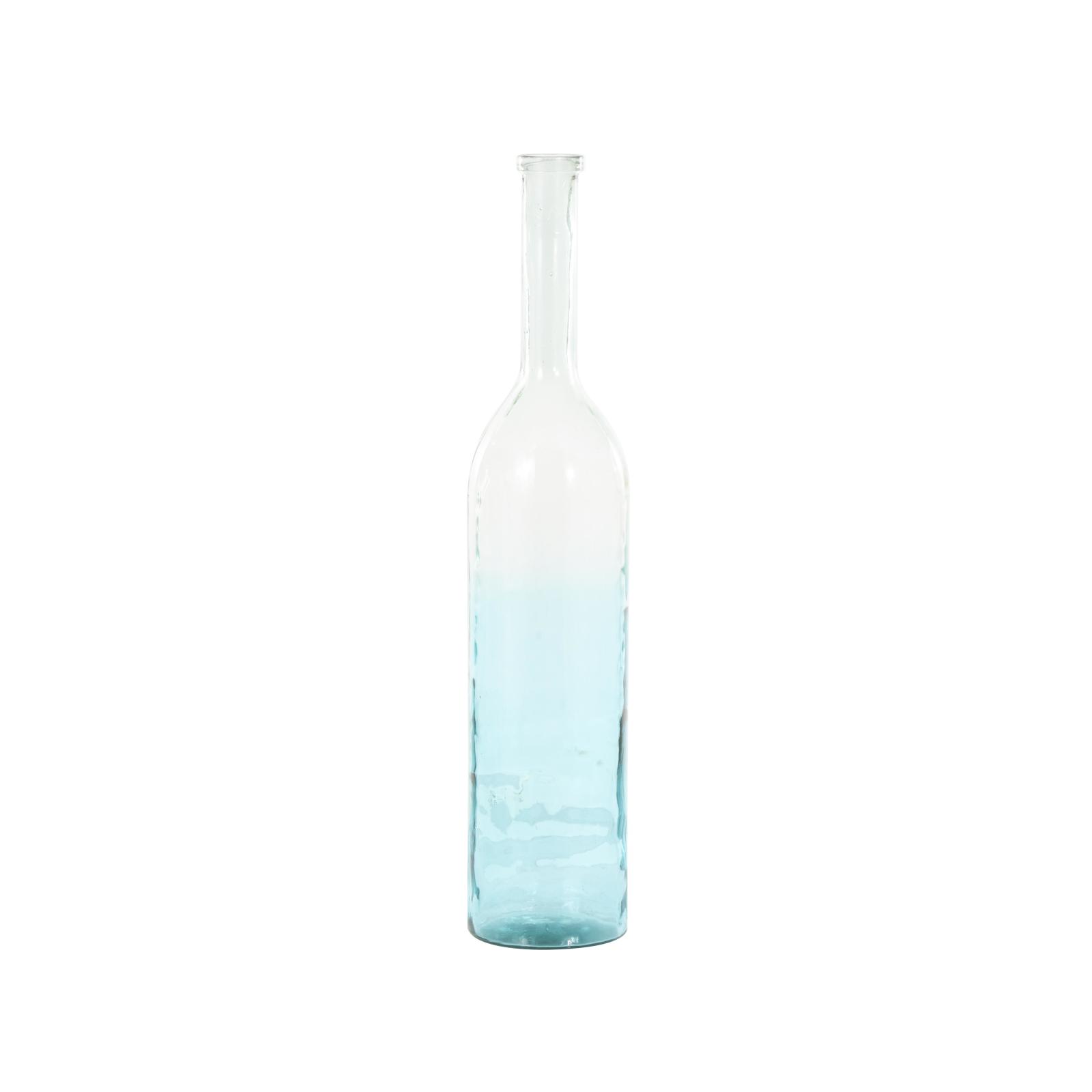 Teal Recycled Glass Handmade Tall Ombre Floor Vase