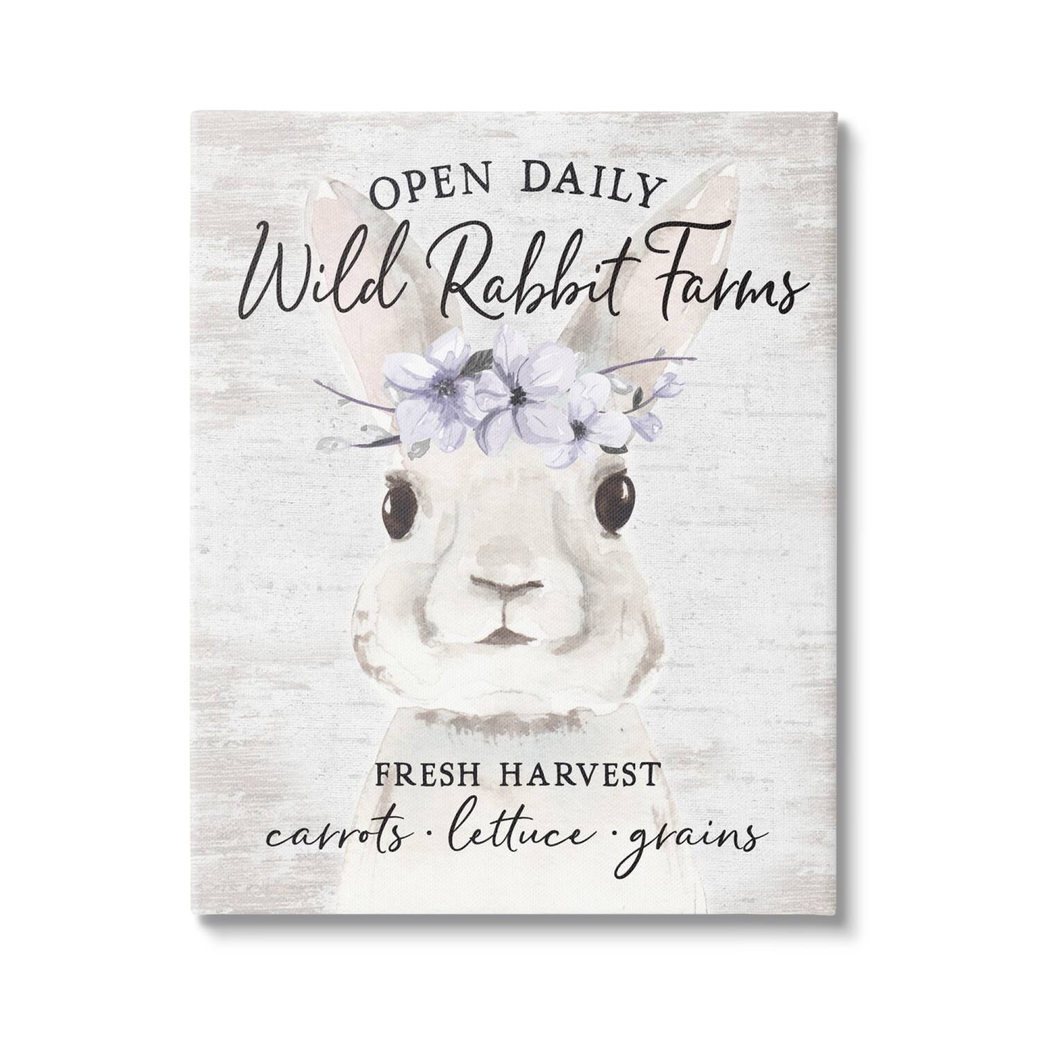 Stupell Industries Wild Rabbit Farms Weathered Floral Crown Sign Canvas Wall Art