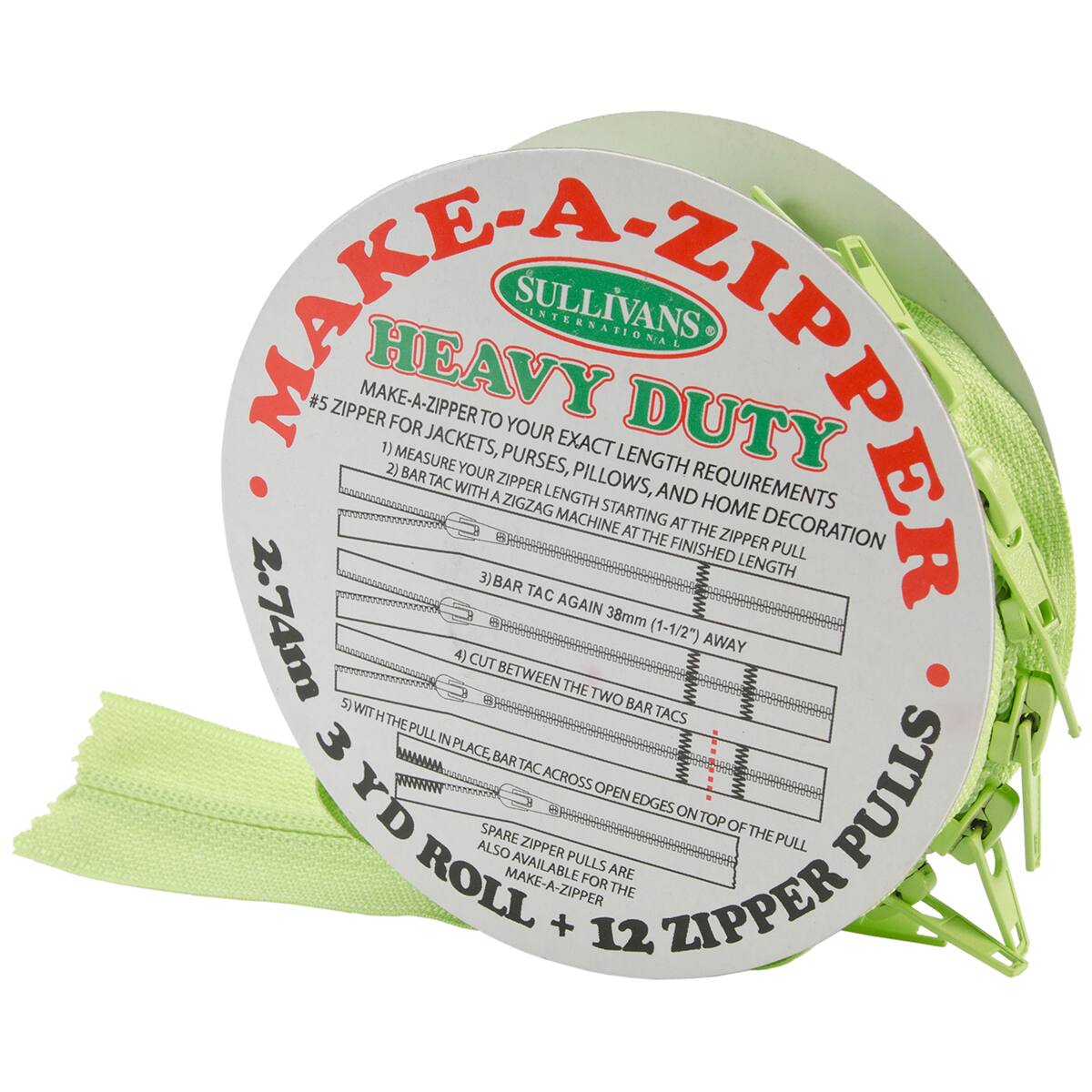 Sullivans 3yd. MakeAZipper Set Roll Zippers Michaels