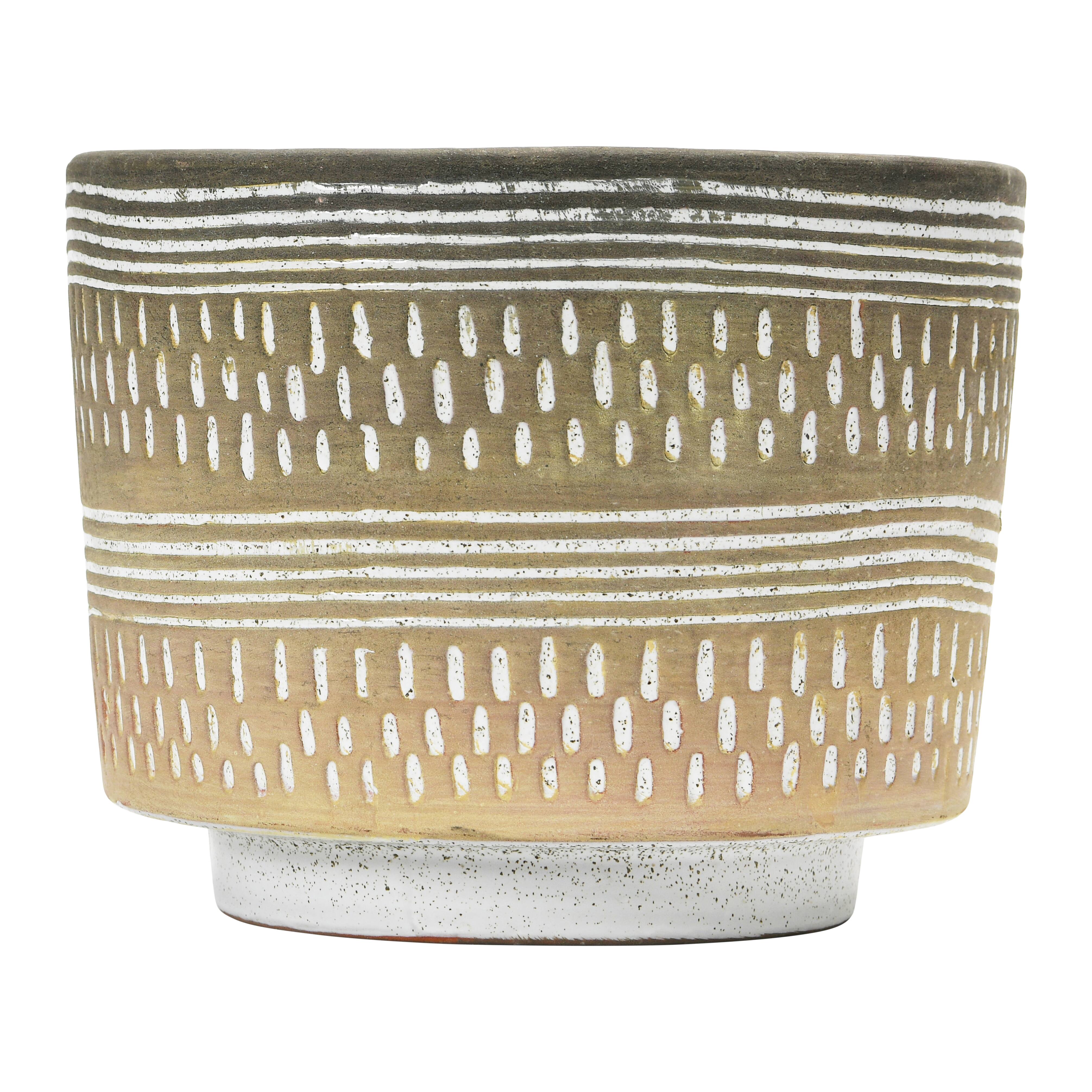 Hello Honey® 7" Debossed Stoneware Planter