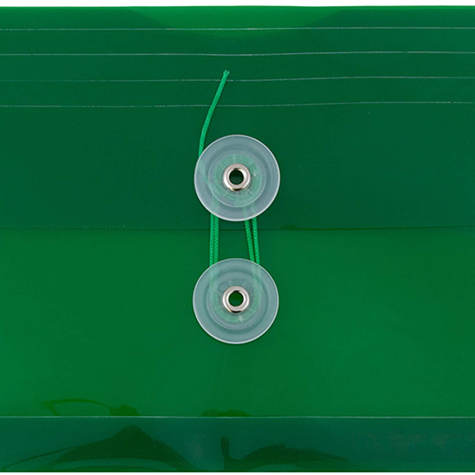 JAM Paper 5.25" x 10" Plastic #10 Business Envelope with Button and String Closure, 24ct.