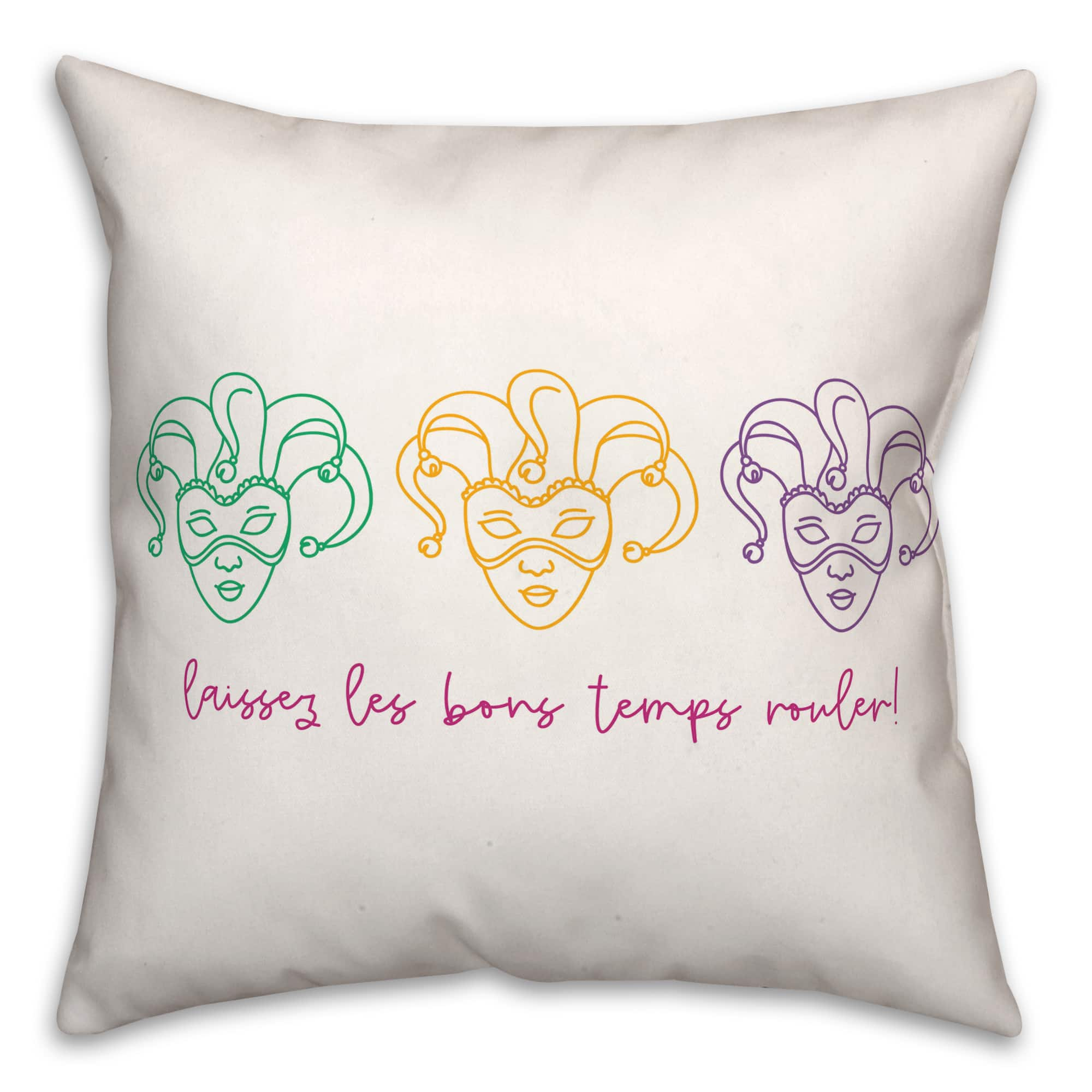 Masks Laissez Les Bons Temps Rouler Mardi Gras Throw Pillow