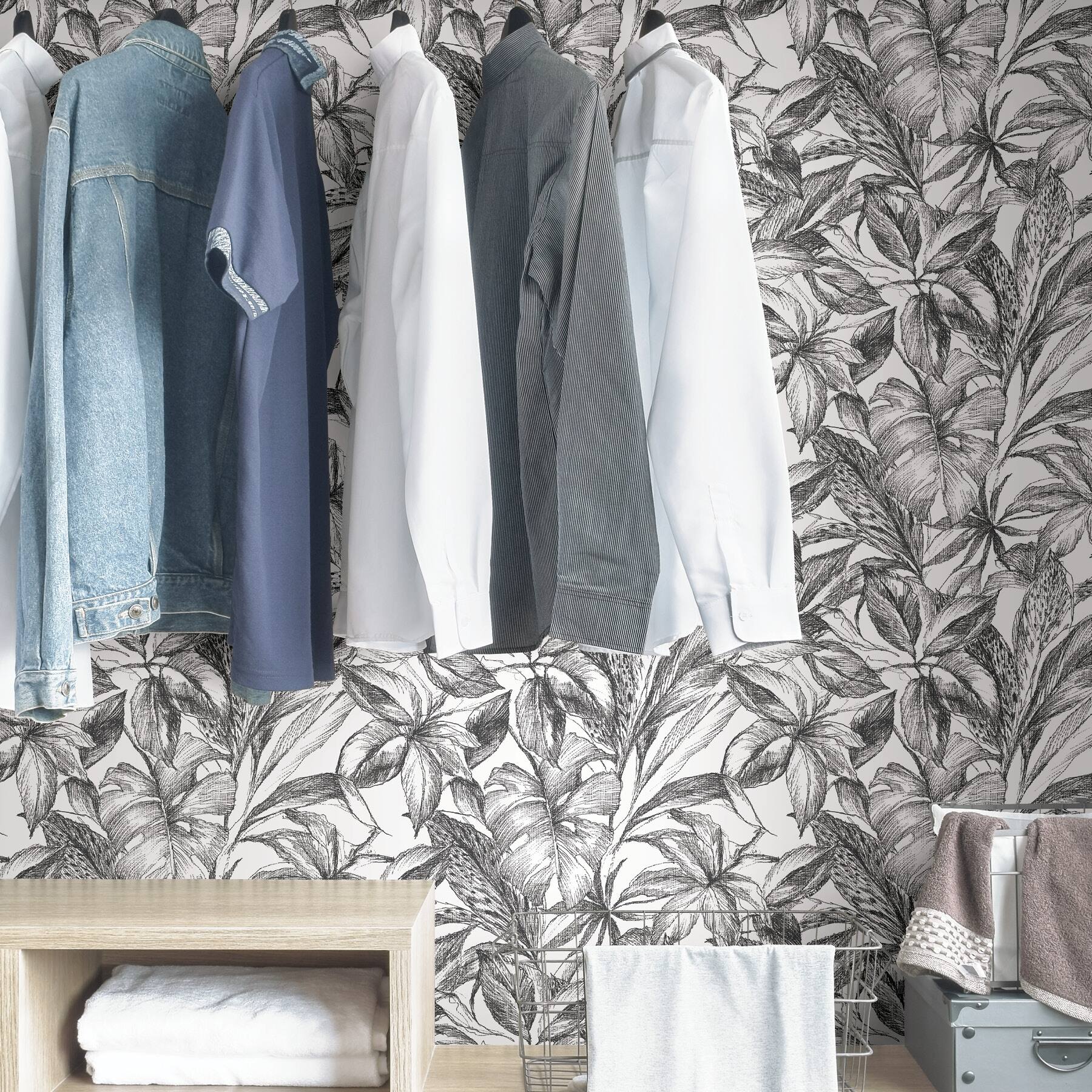 NuWallpaper Black Canopy Peel & Stick Wallpaper