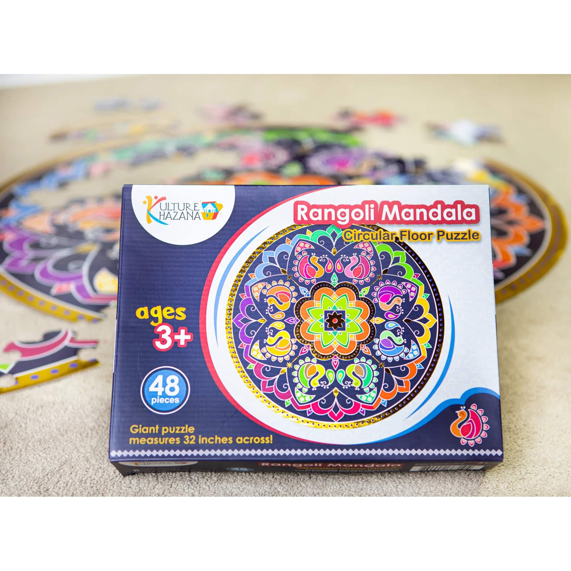 Kulture Khazana Rangoli Mandala 48 Piece Floor Puzzle