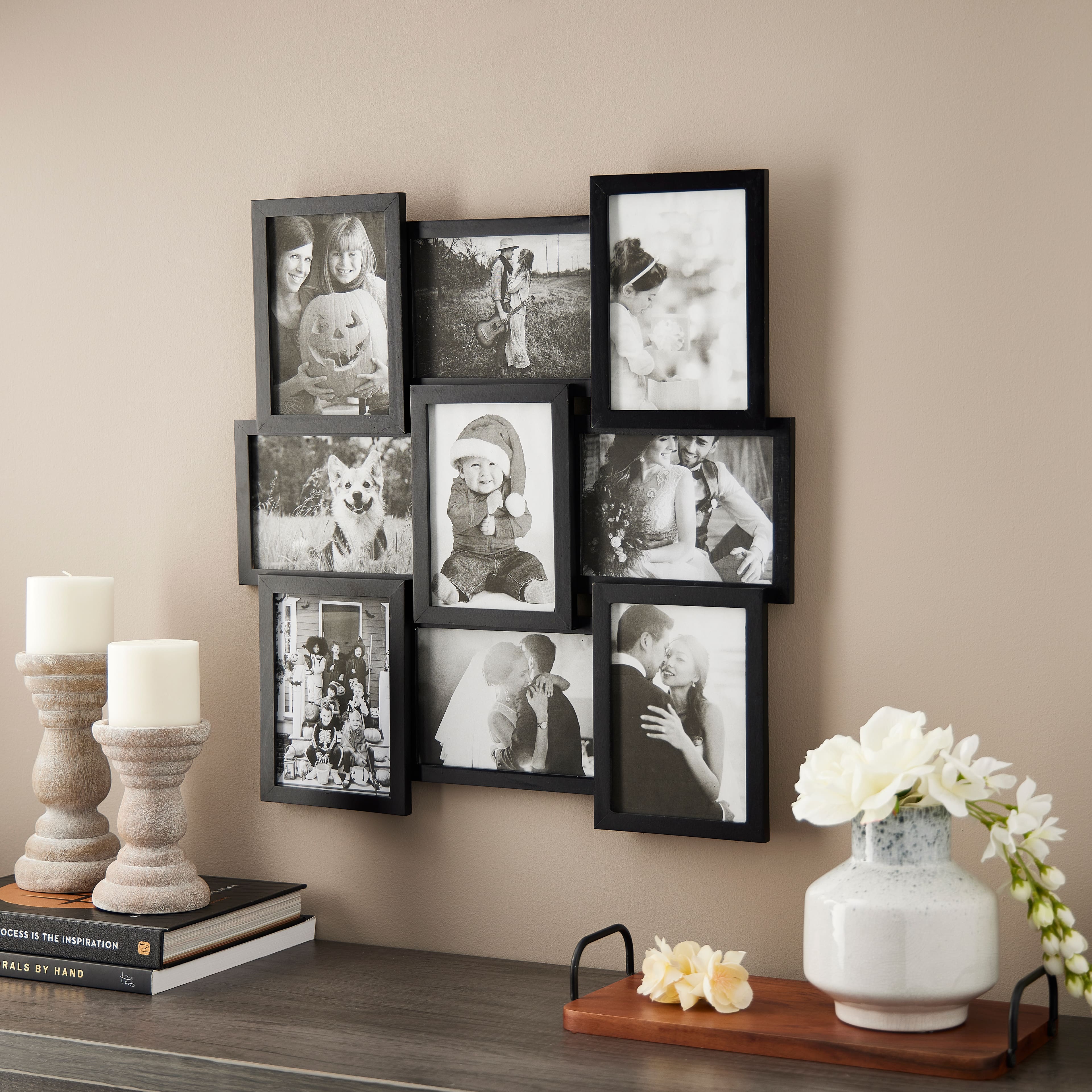 8 Pack: 9 Opening Black Dimensional 5" x 7" Collage Frame by Studio Décor®