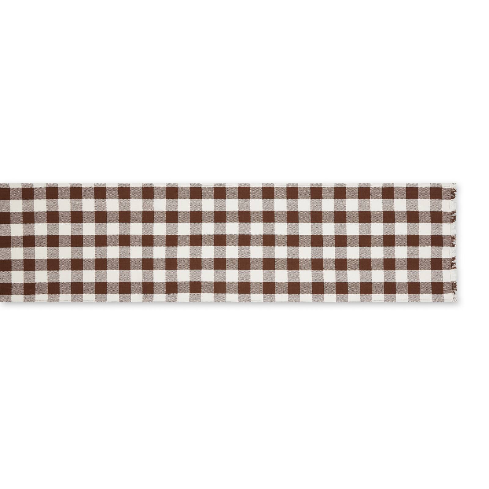 DII&#xAE; 72&#x22; Heavyweight Check Fringed Table Runner