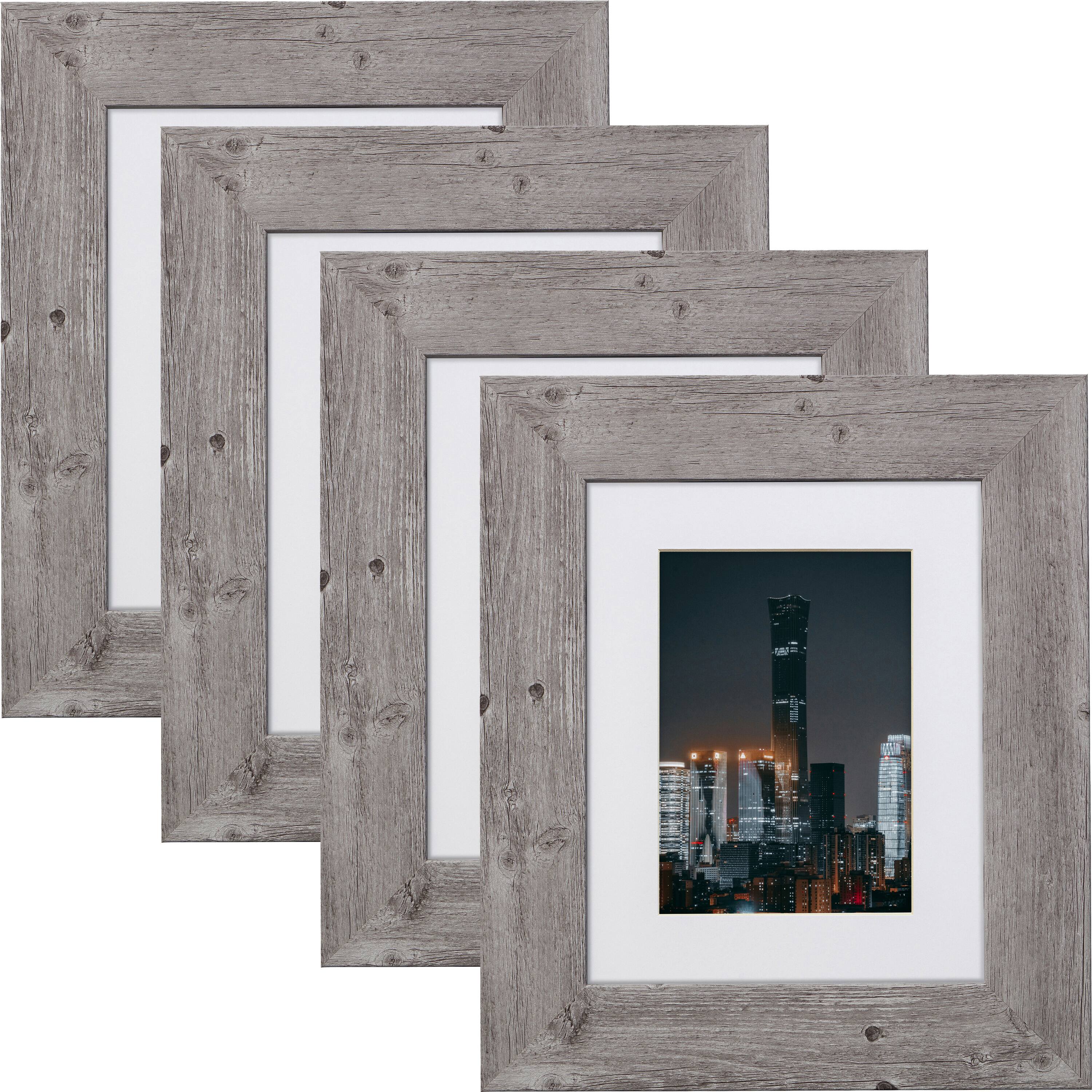4 Pack Craig Frames American Barn Light Gray Picture Frame with Mat