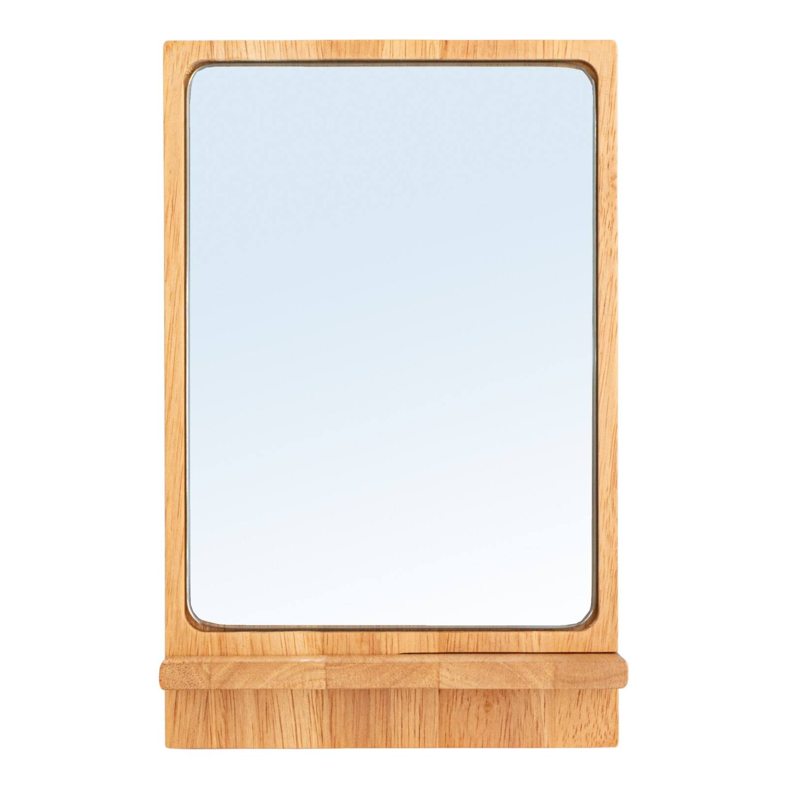 Hello Honey&#xAE; 9.75&#x22; Natural Rubberwood Reflections Desk Mirror