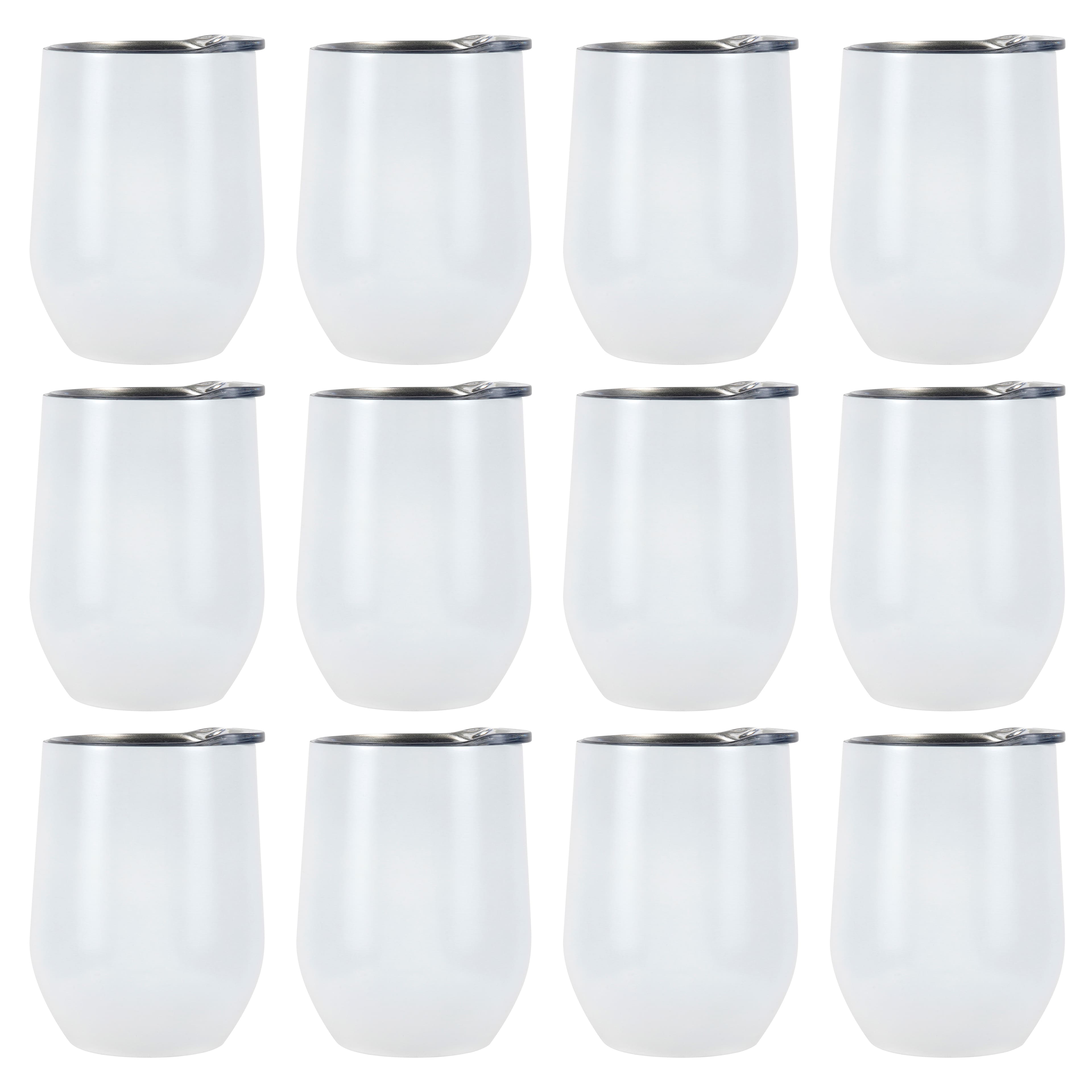 DOMICARE Stainless Steel Wine Tumbler Bulk with Lid, Personalized Insulated  Tumblers Set, 12oz Travel Coffee Cups Pack of 12, Stainless steel - Yahoo  Shopping