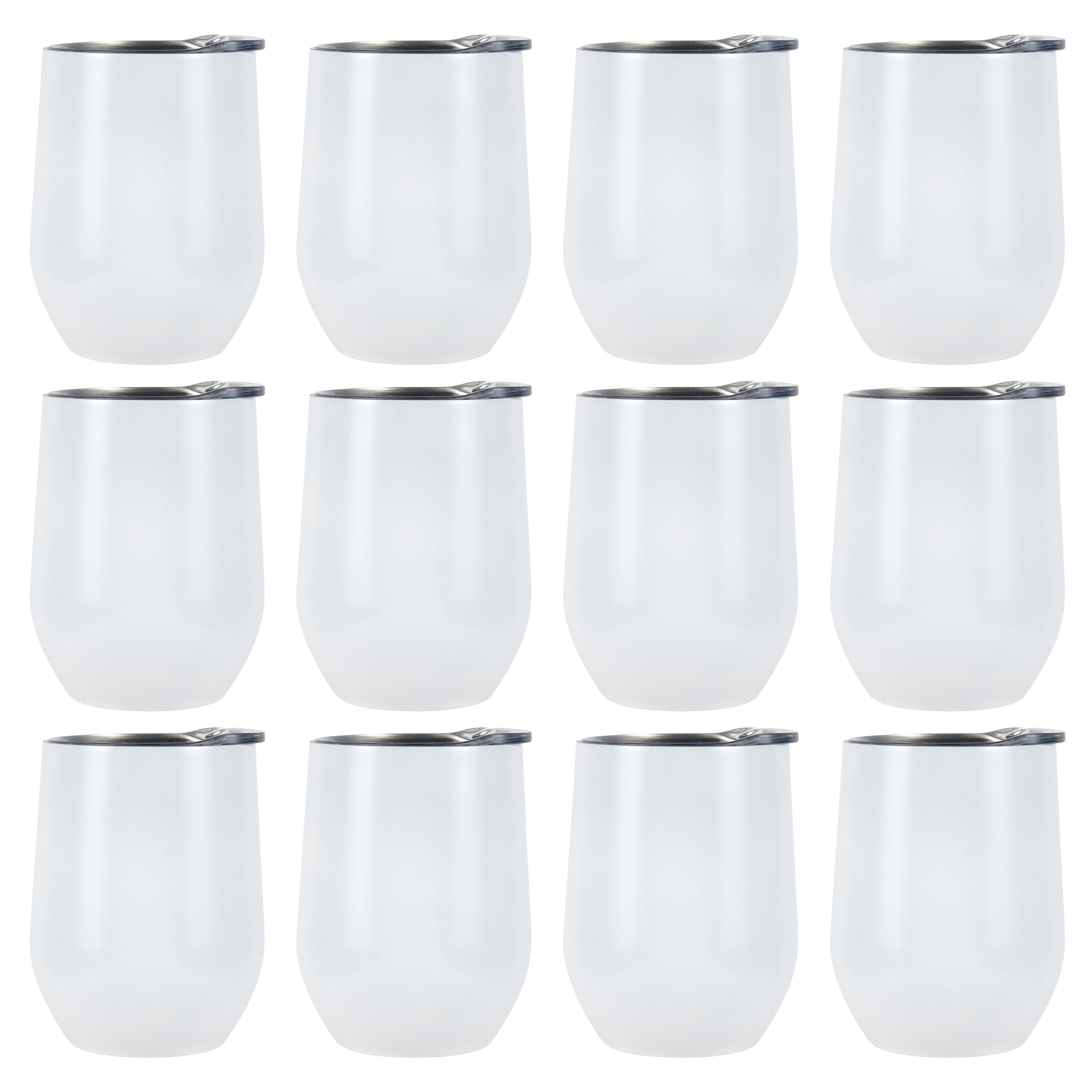 12oz. White Stainless Steel Wine Tumbler by Celebrate It™