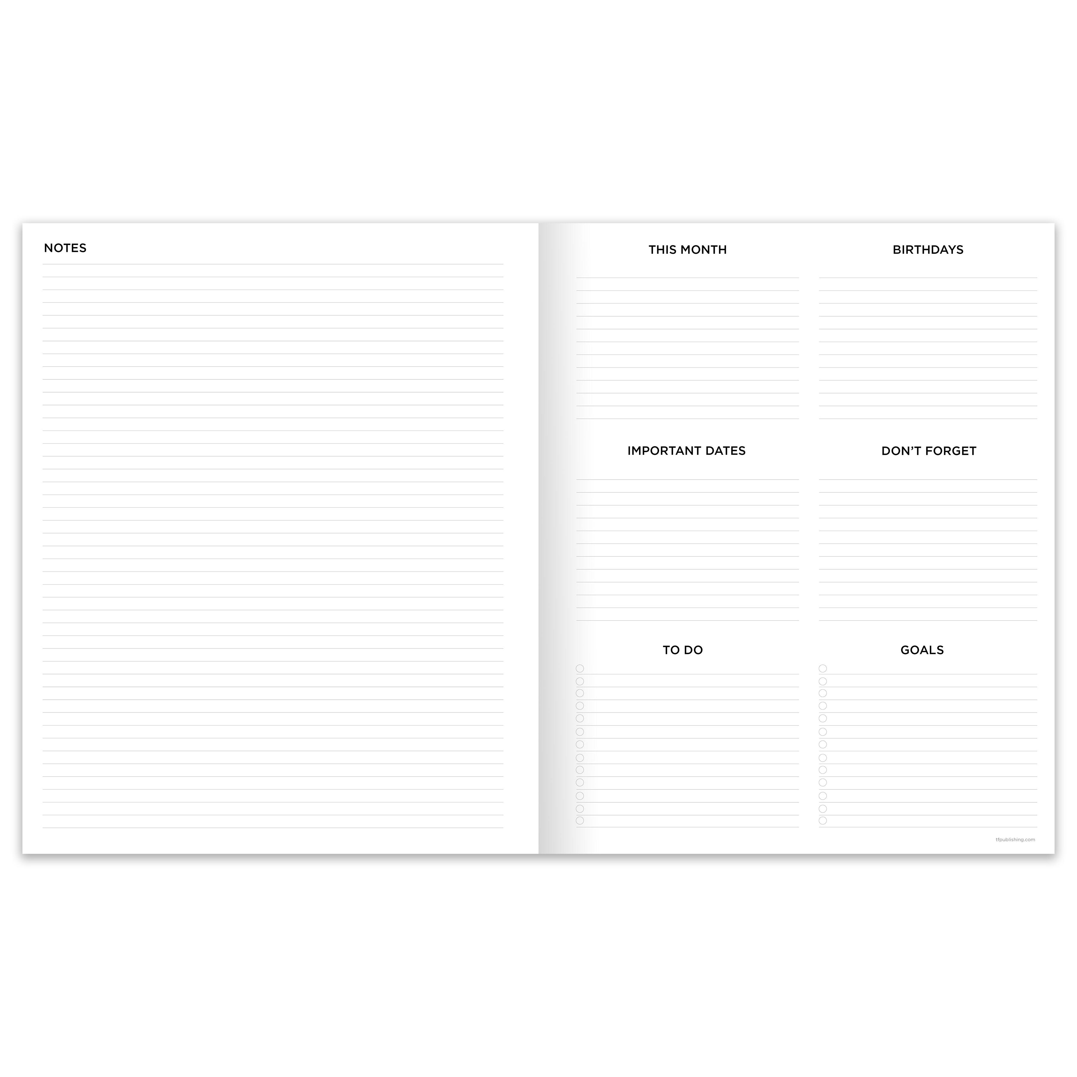 TF Publishing 2025-2026 Concrete Large Monthly Planner