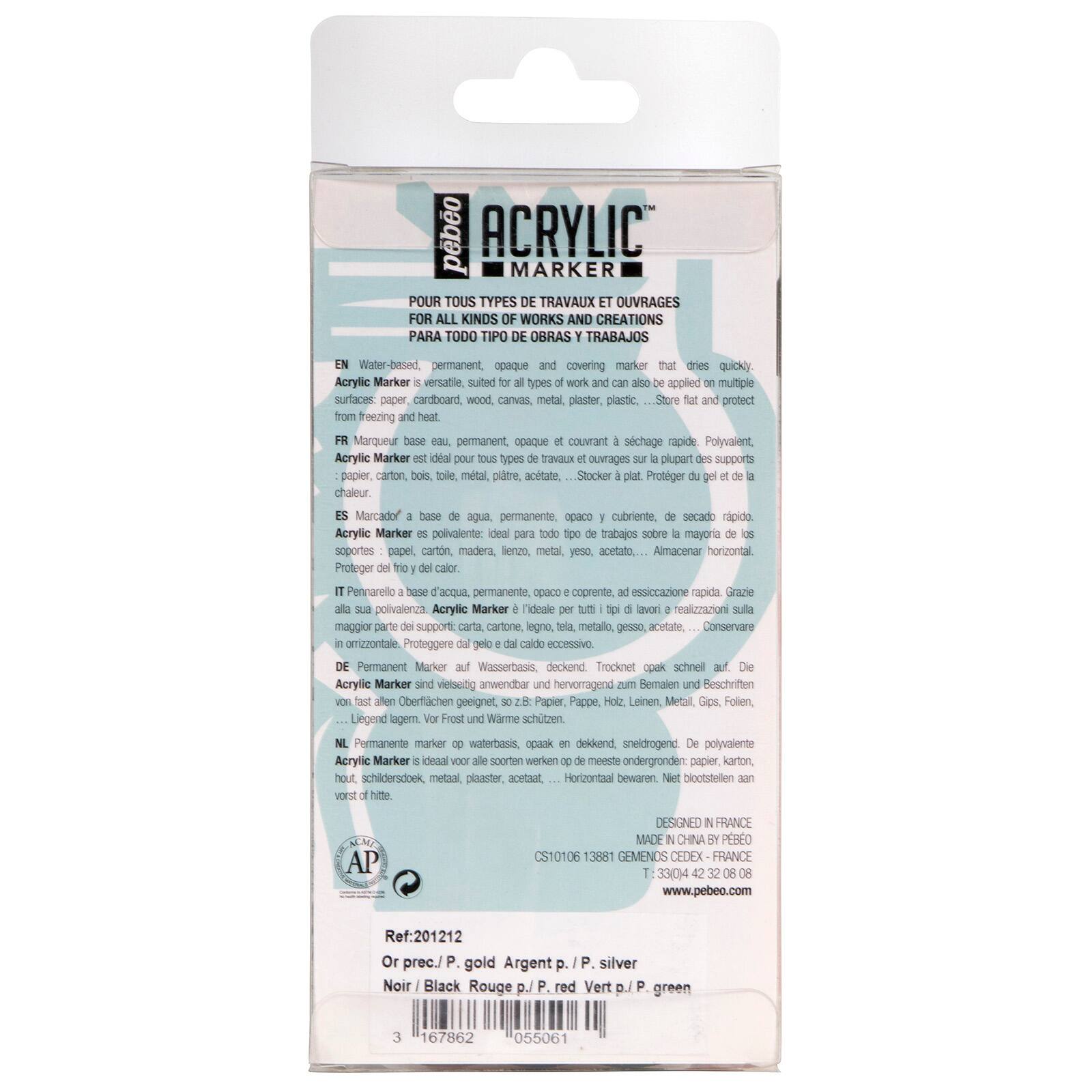 P&#xE9;b&#xE9;o 1.2mm Acrylic&#x2122; Metallic Marker Set, 5ct.
