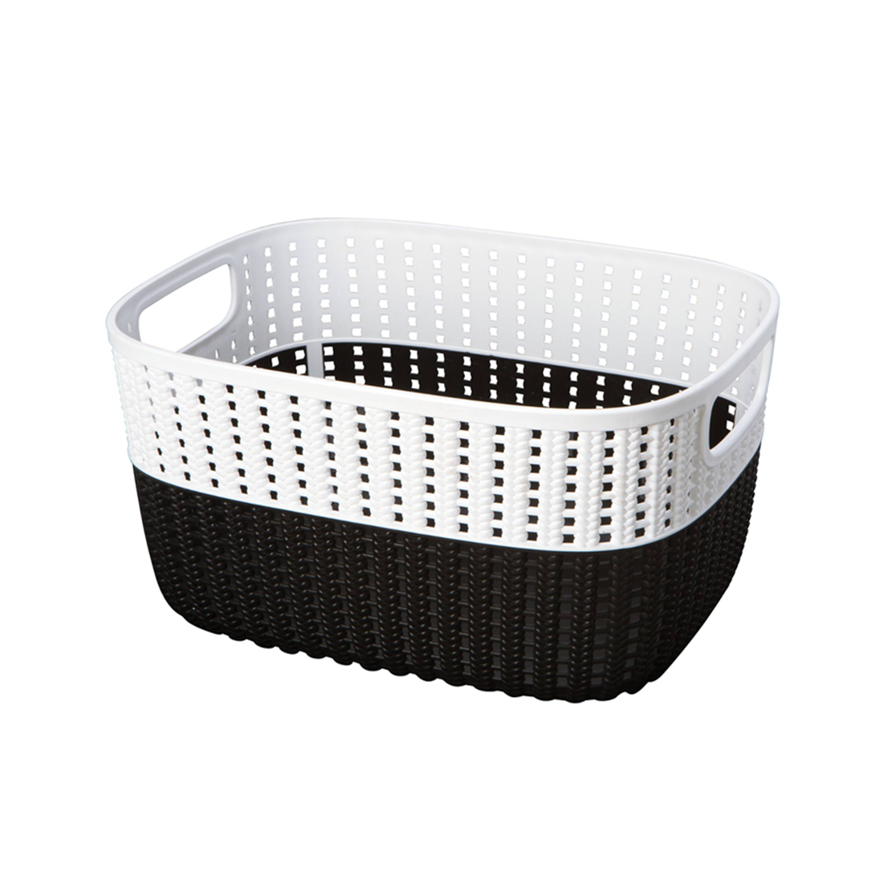 Simplify 9.4" Small 2-Tone Decorative Storage Basket