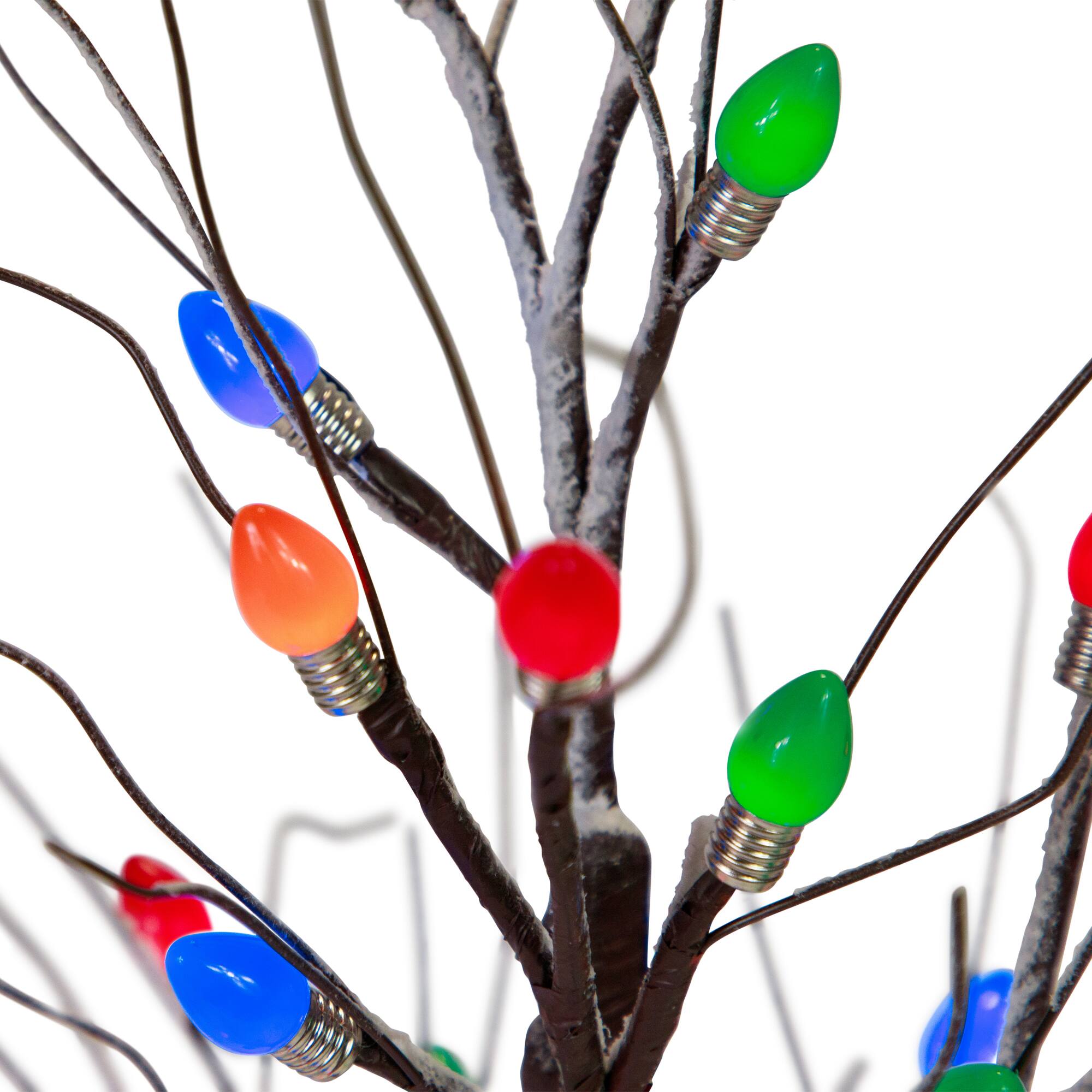 24" Pre-Lit LED Frosted Retro Christmas Tree, Multicolor Lights