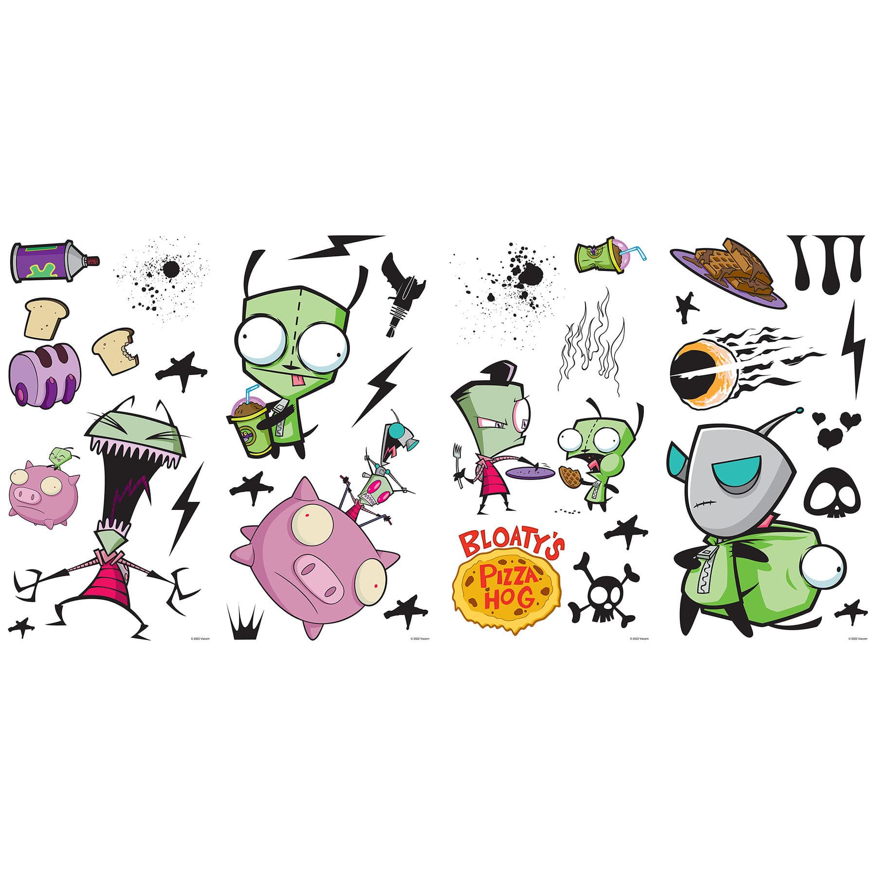 RoomMates Invader Zim Peel &#x26; Stick Wall Decals