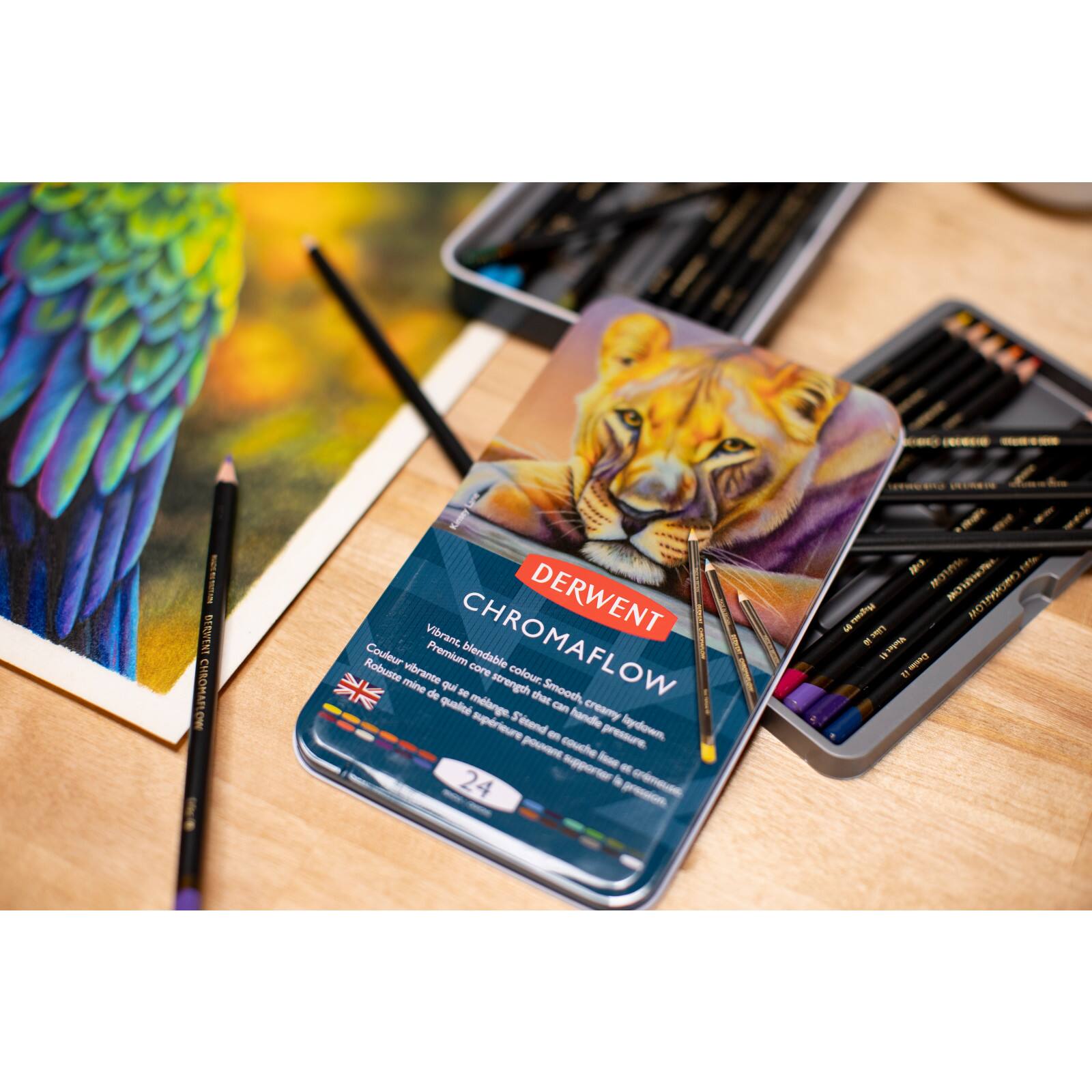 Derwent&#xAE; Chromaflow 24 Color Pencil Tin Set