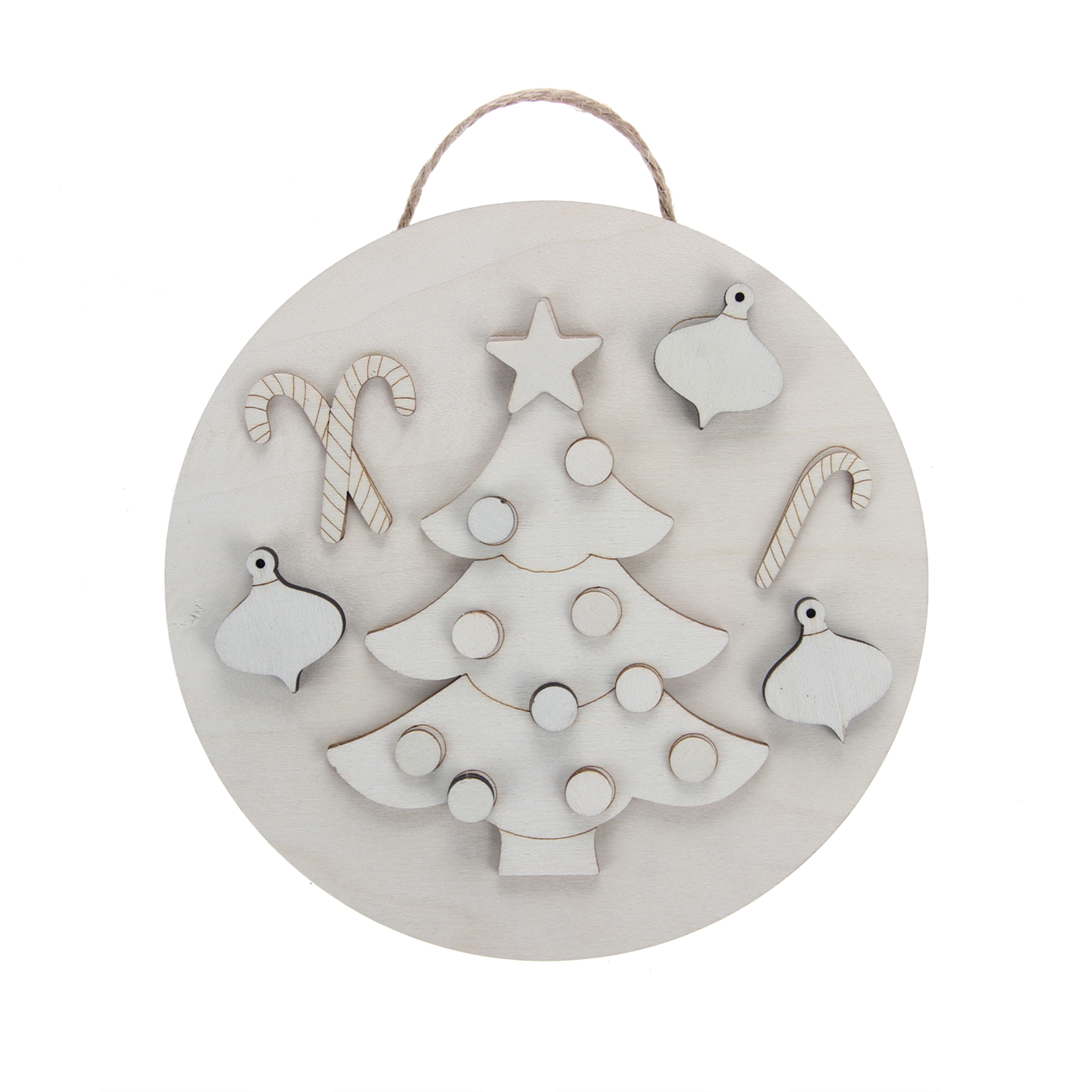 Candy & Christmas Tree Plaque DIY Wood Décor Kit by Make Market®