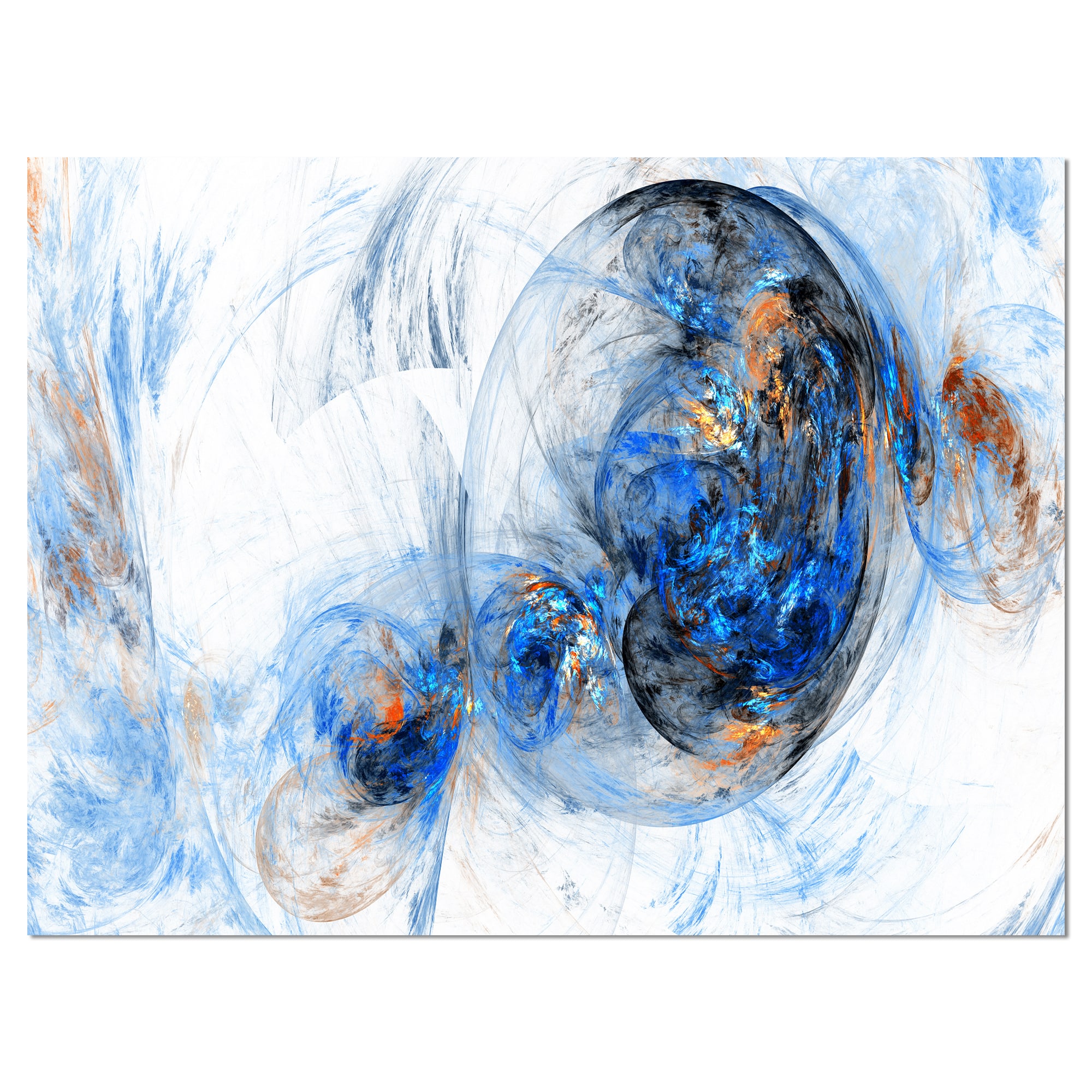 Designart - Colored Smoke Dark Blue - Abstract Canvas art print