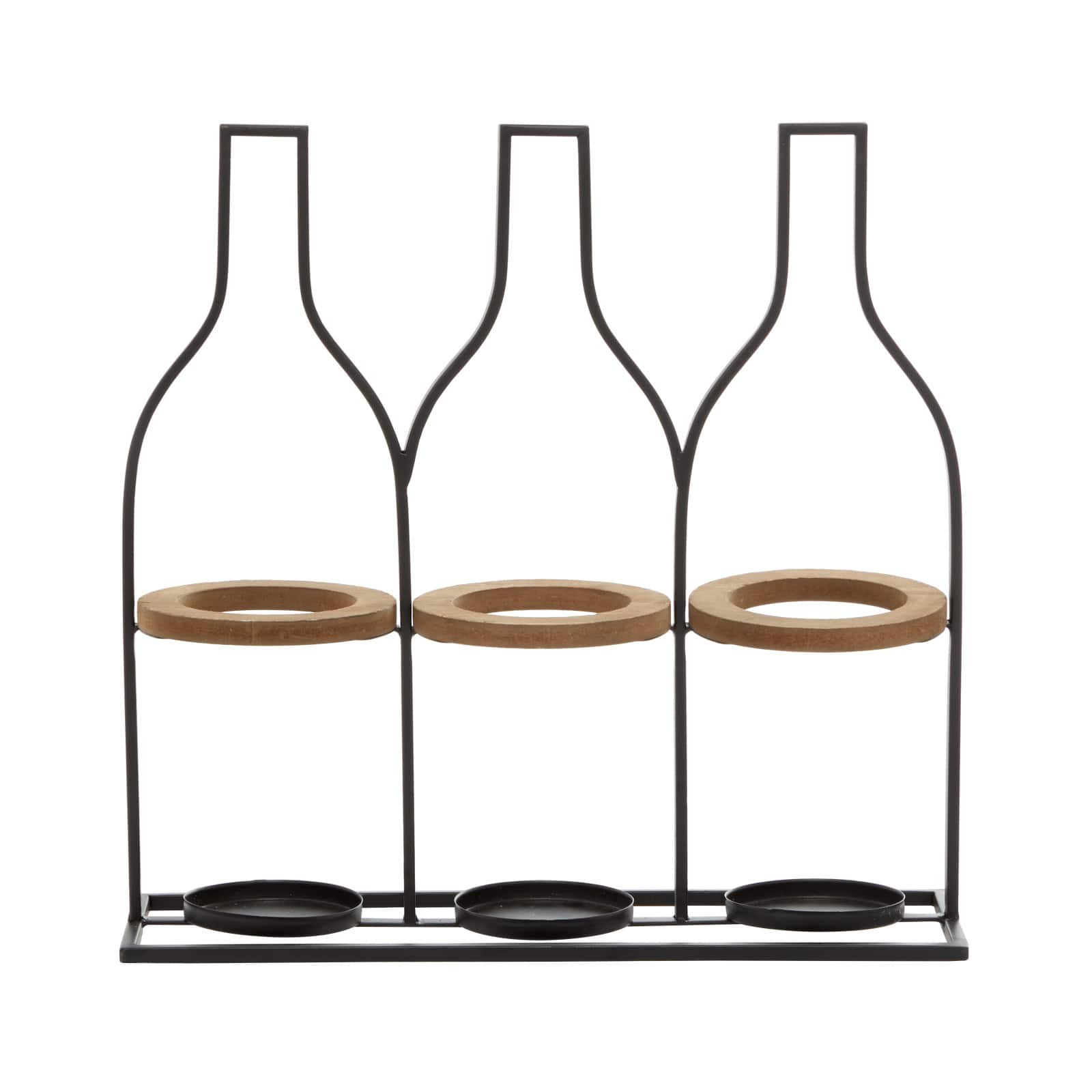 16" Black Metal Farmhouse Wine Rack
