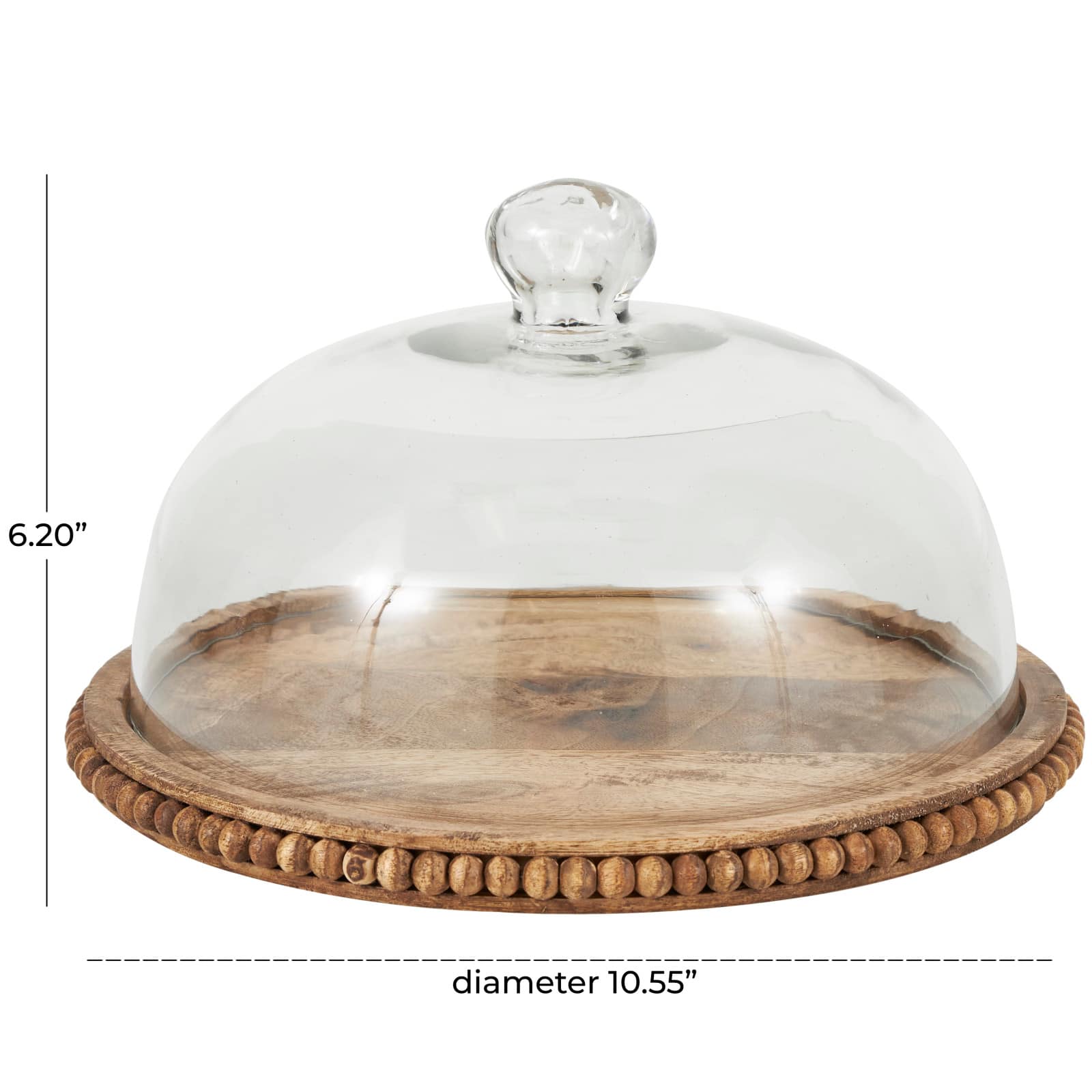 11" Brown Wood Cake Stand