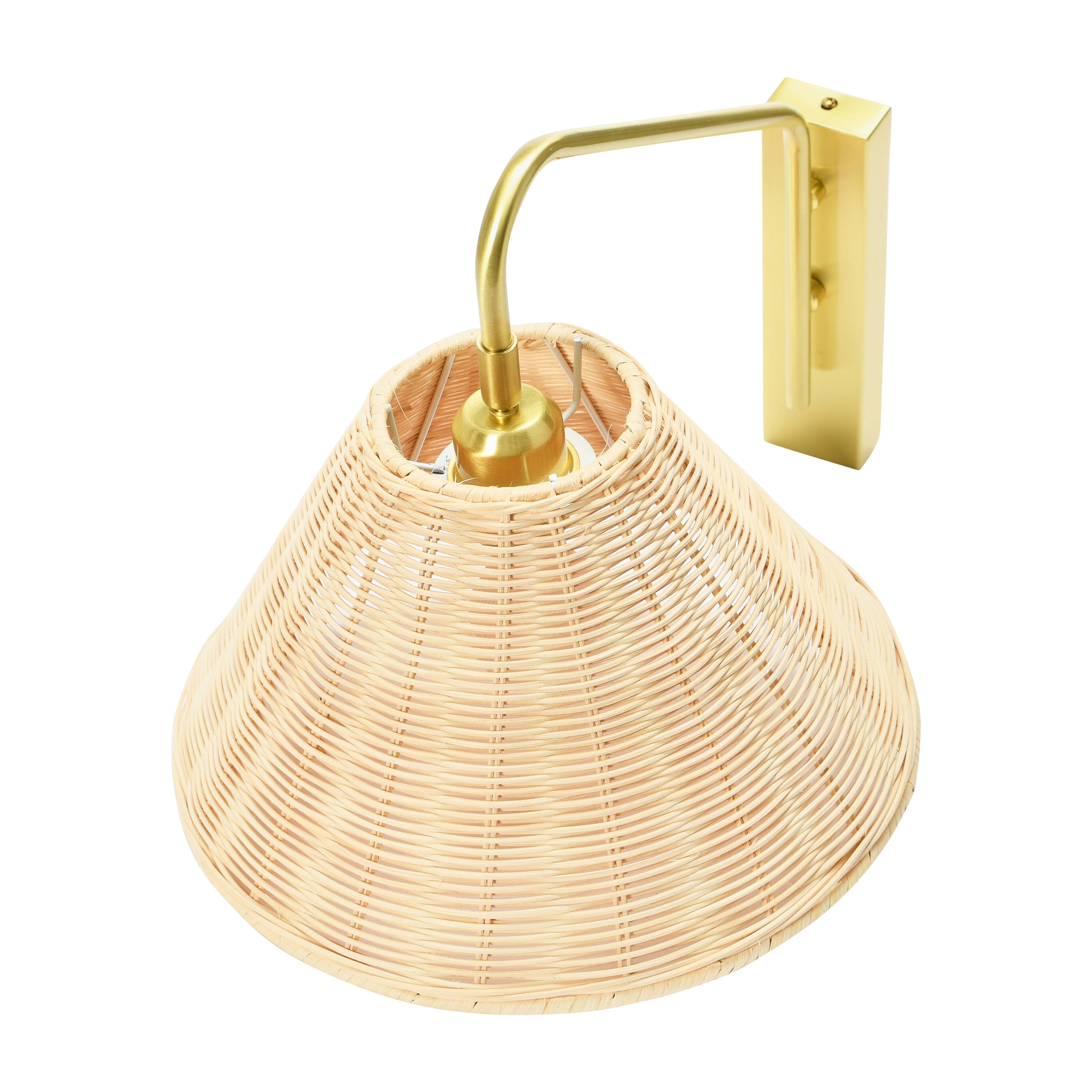 Hello Honey&#xAE; Rattan &#x26; Metal Wall Sconce